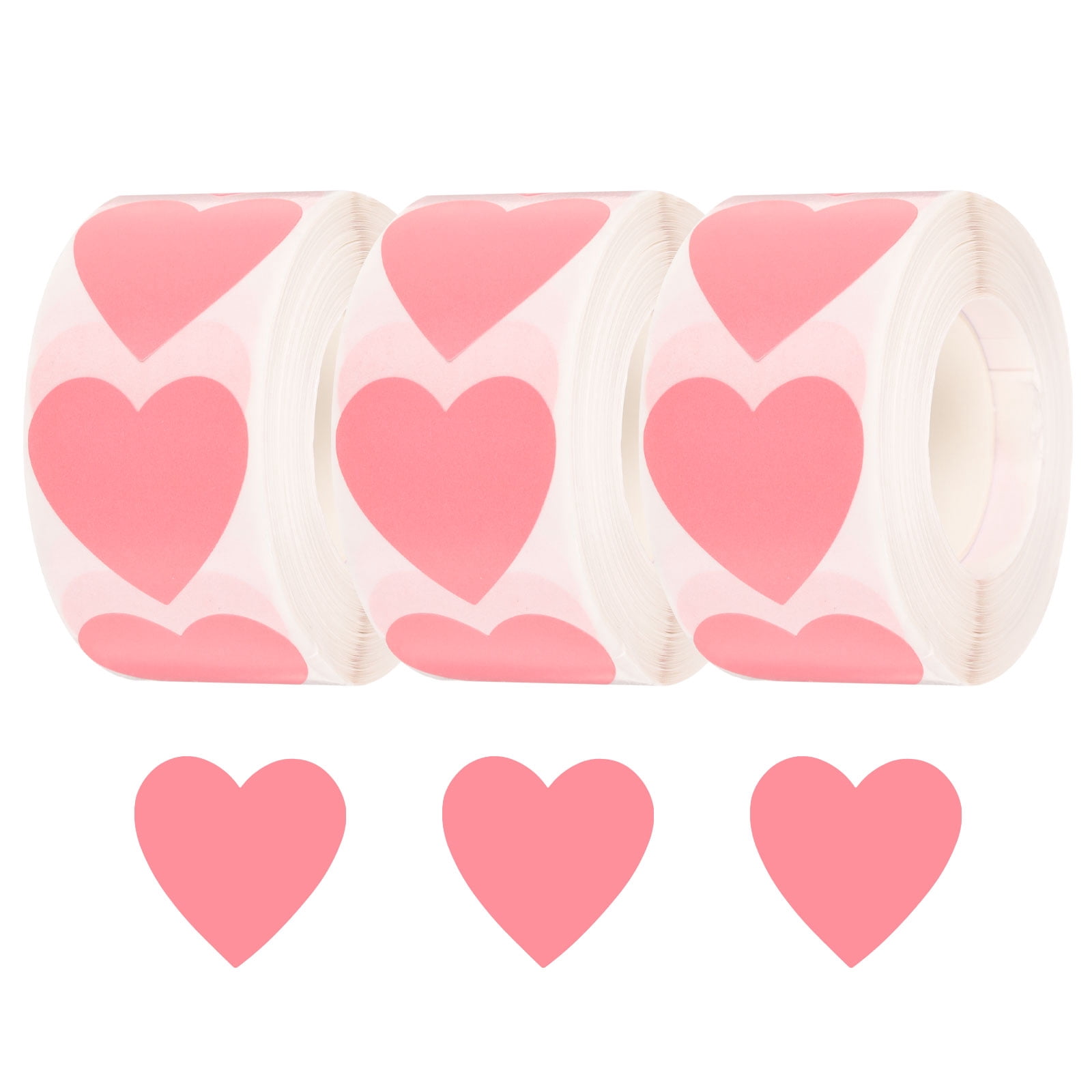 Unique Bargains Durable Heart Stickers Self-Adhesive Coding Labels for Crafts Pink