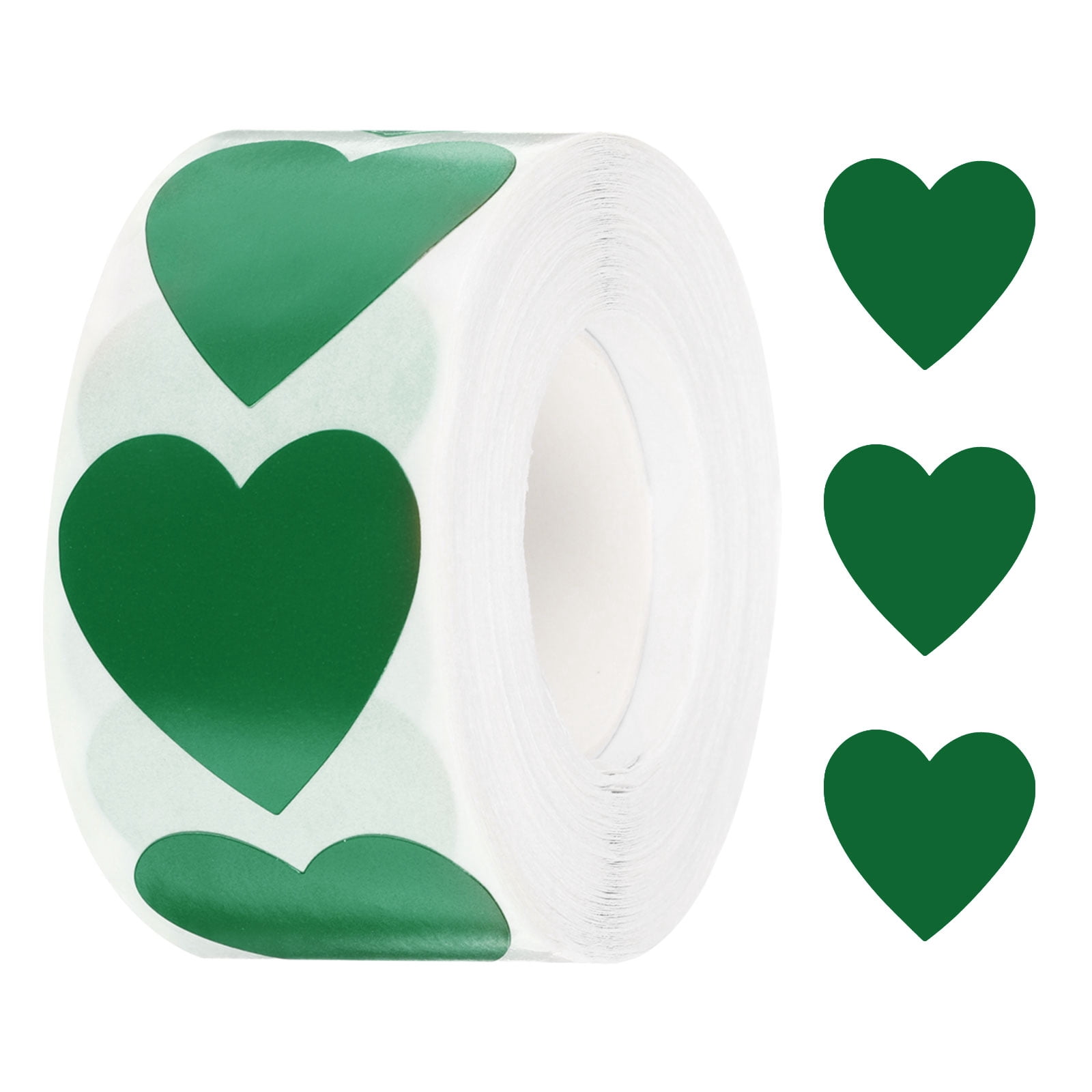 Unique Bargains Heart Stickers Self-Adhesive Coding Labels for DIY Crafts Green
