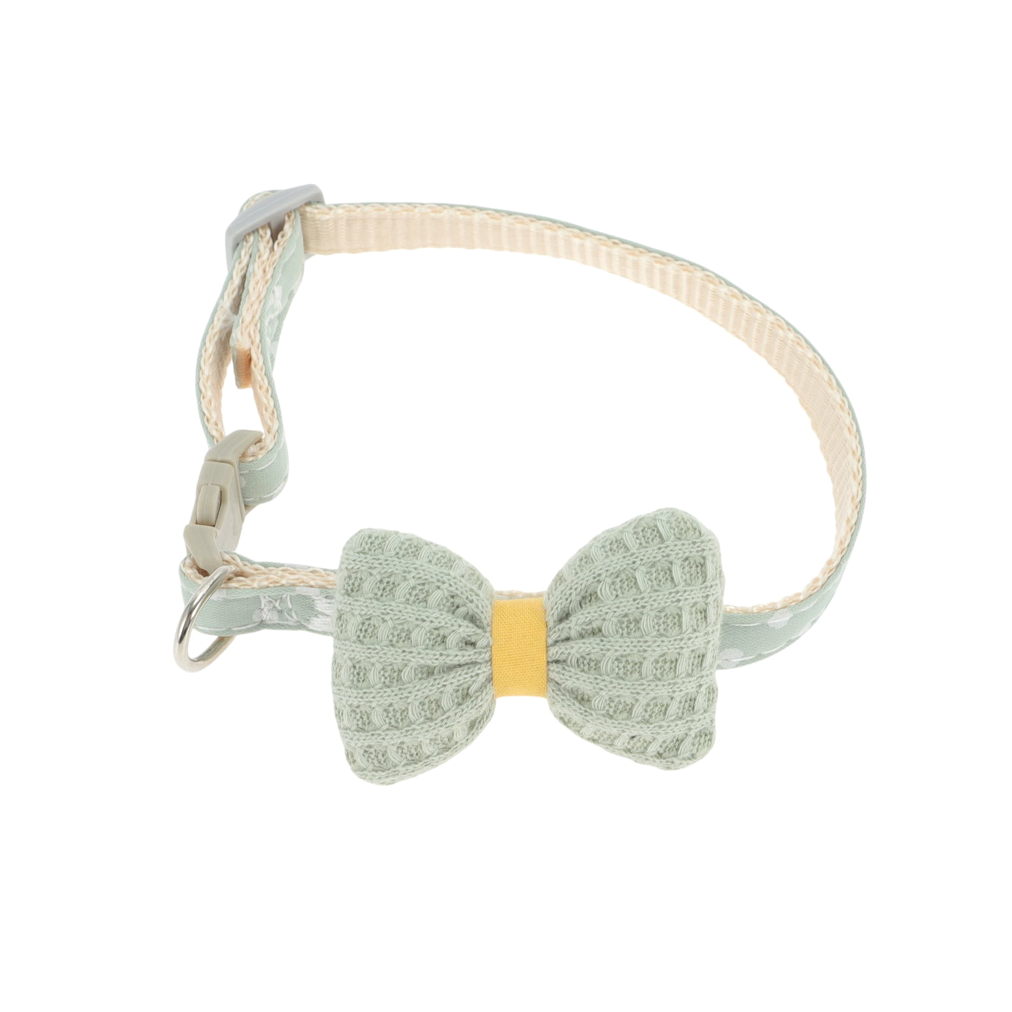 Unique Bargains Durable Light Green Bow Pet Collar for Dogs and Cats 1 Piece
