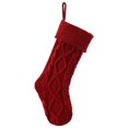 thumbnail image 1 of Unique Bargains Durable Luxurious Cable-Knit Christmas Stocking Red 18", 1 of 5