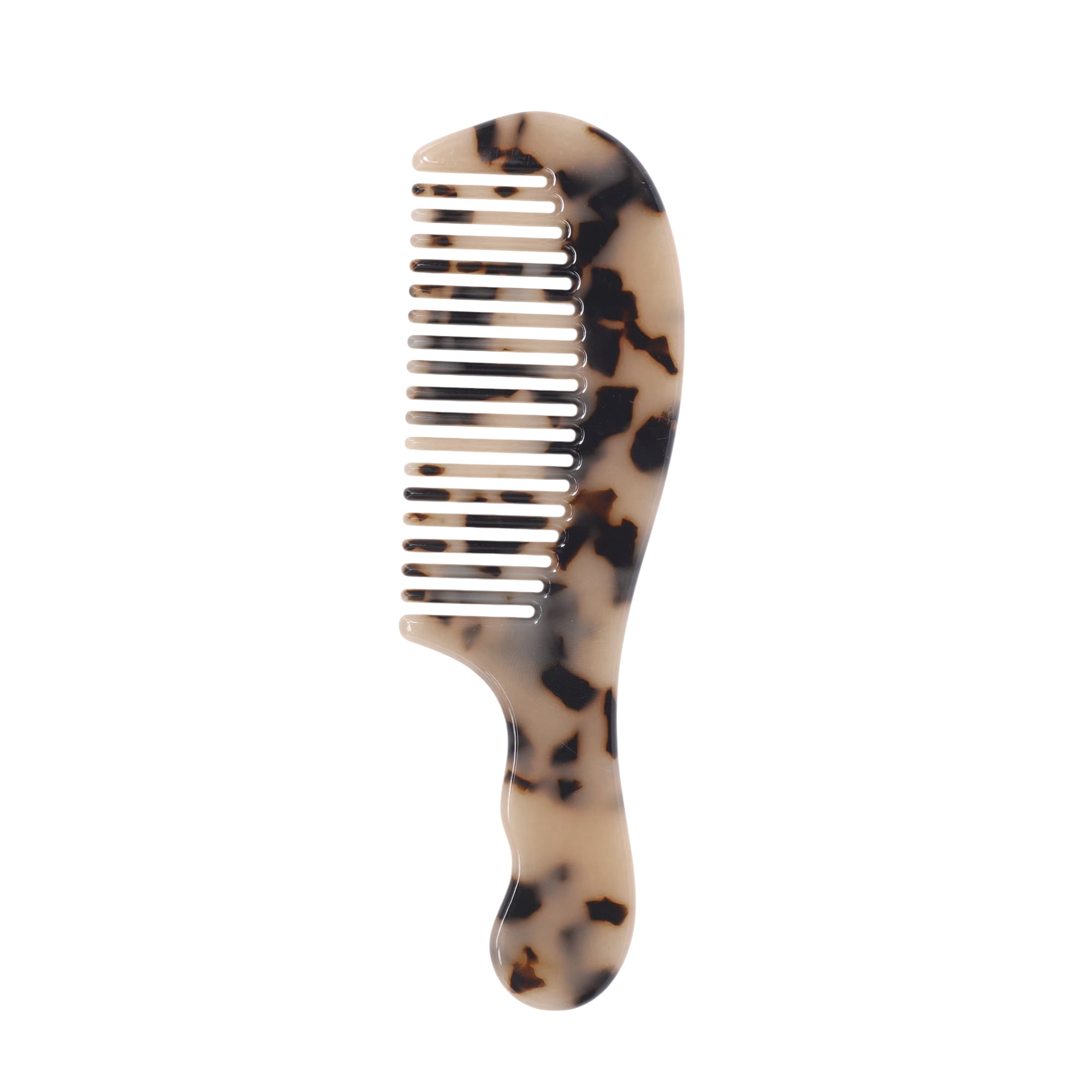 Unique Bargains Durable Marble Texture Large Tooth Comb 1 Pc Light Brown