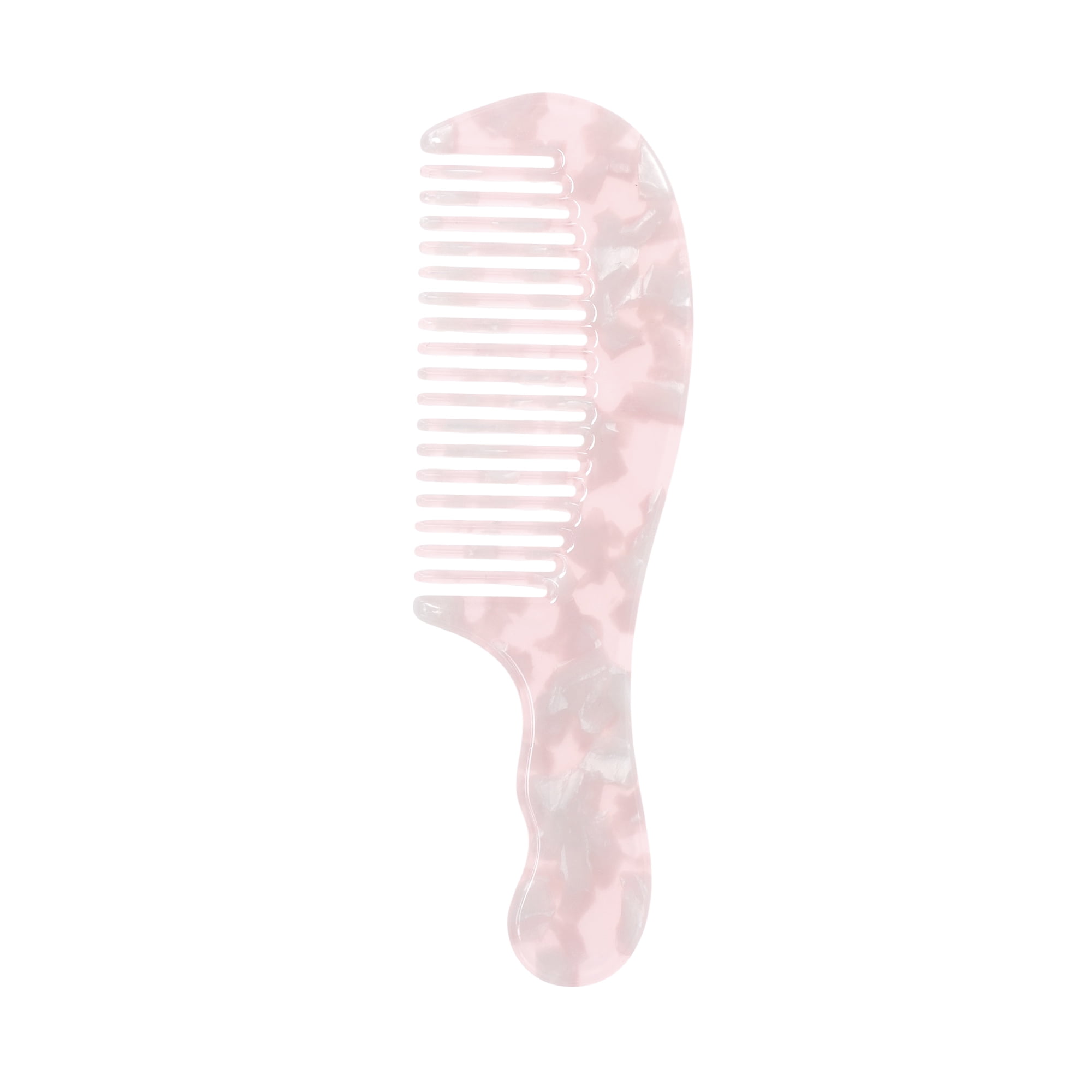 Unique Bargains Durable Marble Texture Large Tooth Comb 1 Pc Pink