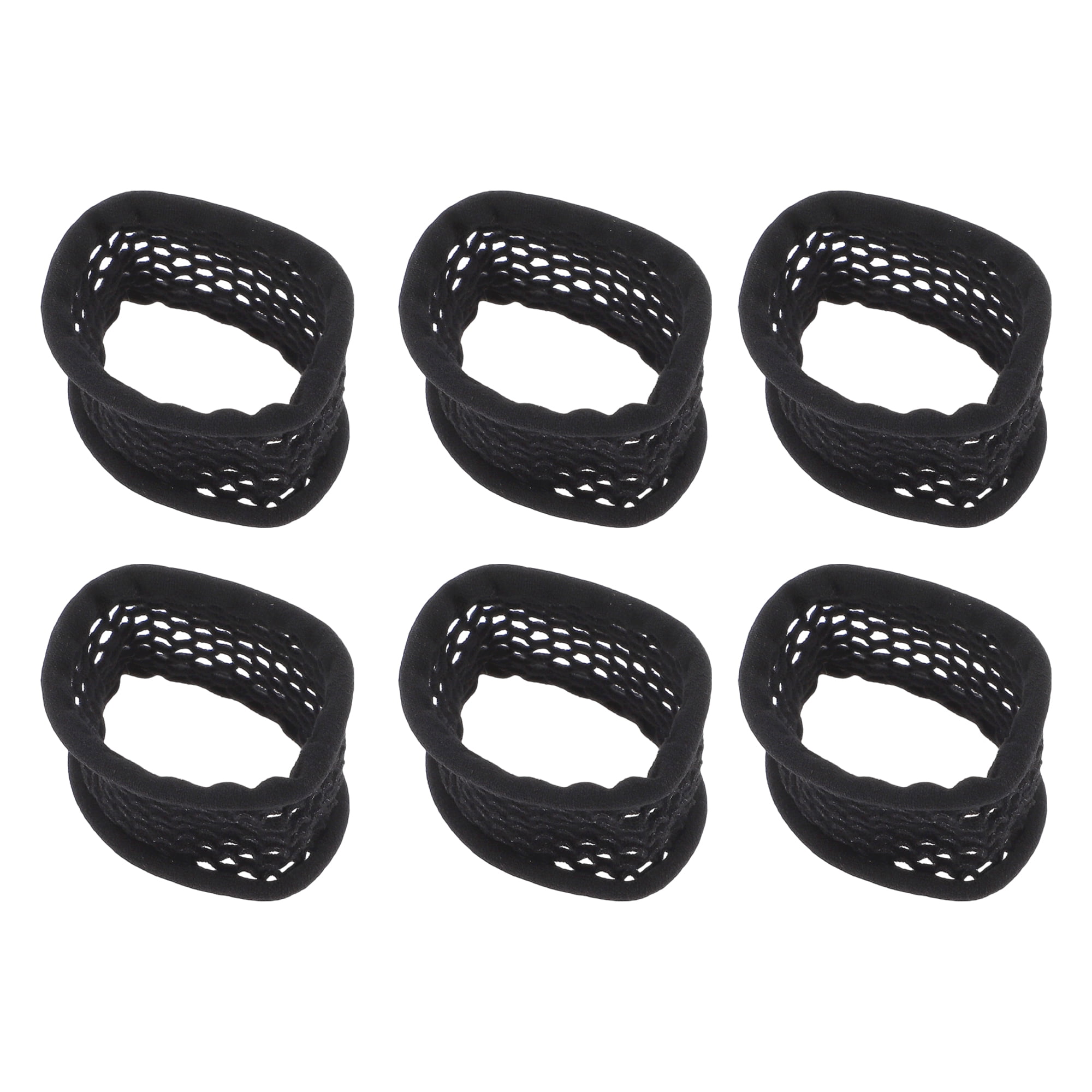 Unique Bargains Durable Mesh Style Hair Rope 6pcs Black