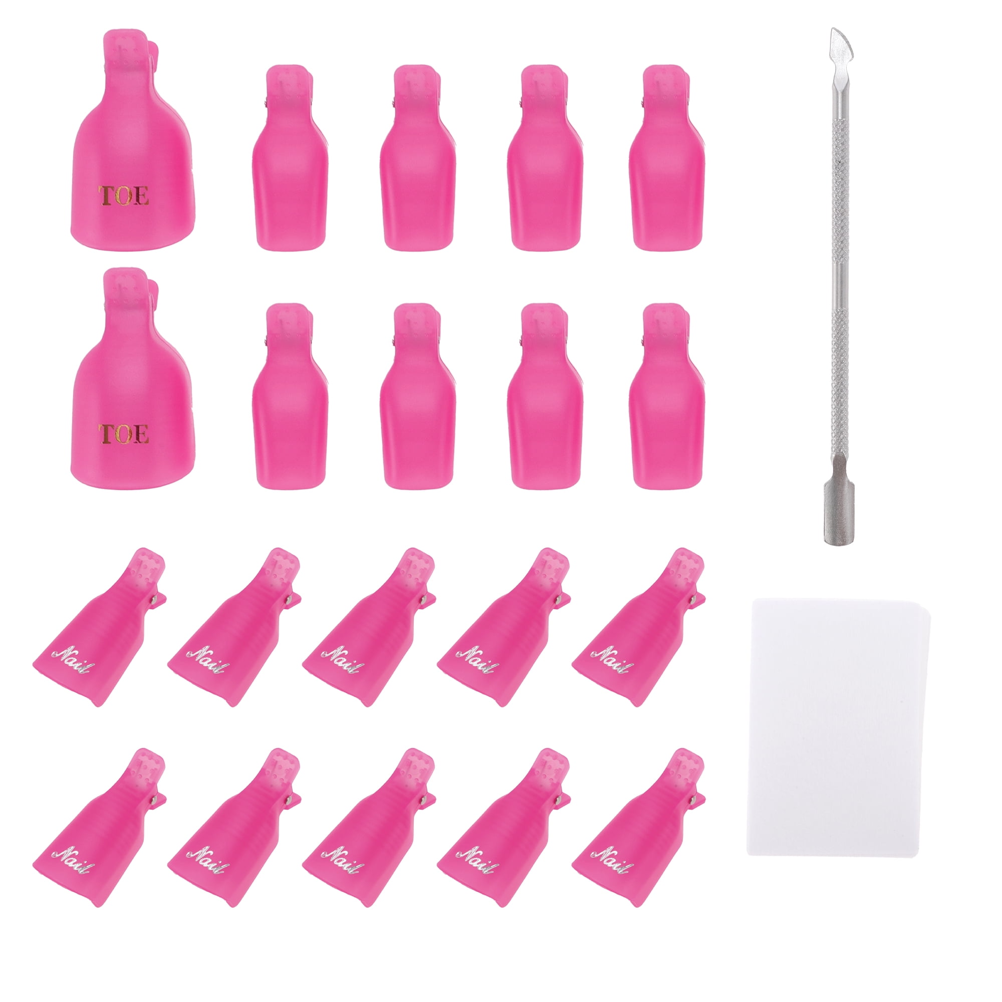 Unique Bargains Durable Nail Art Removal Clip Kit Nail Care Tools for Women Rose Red