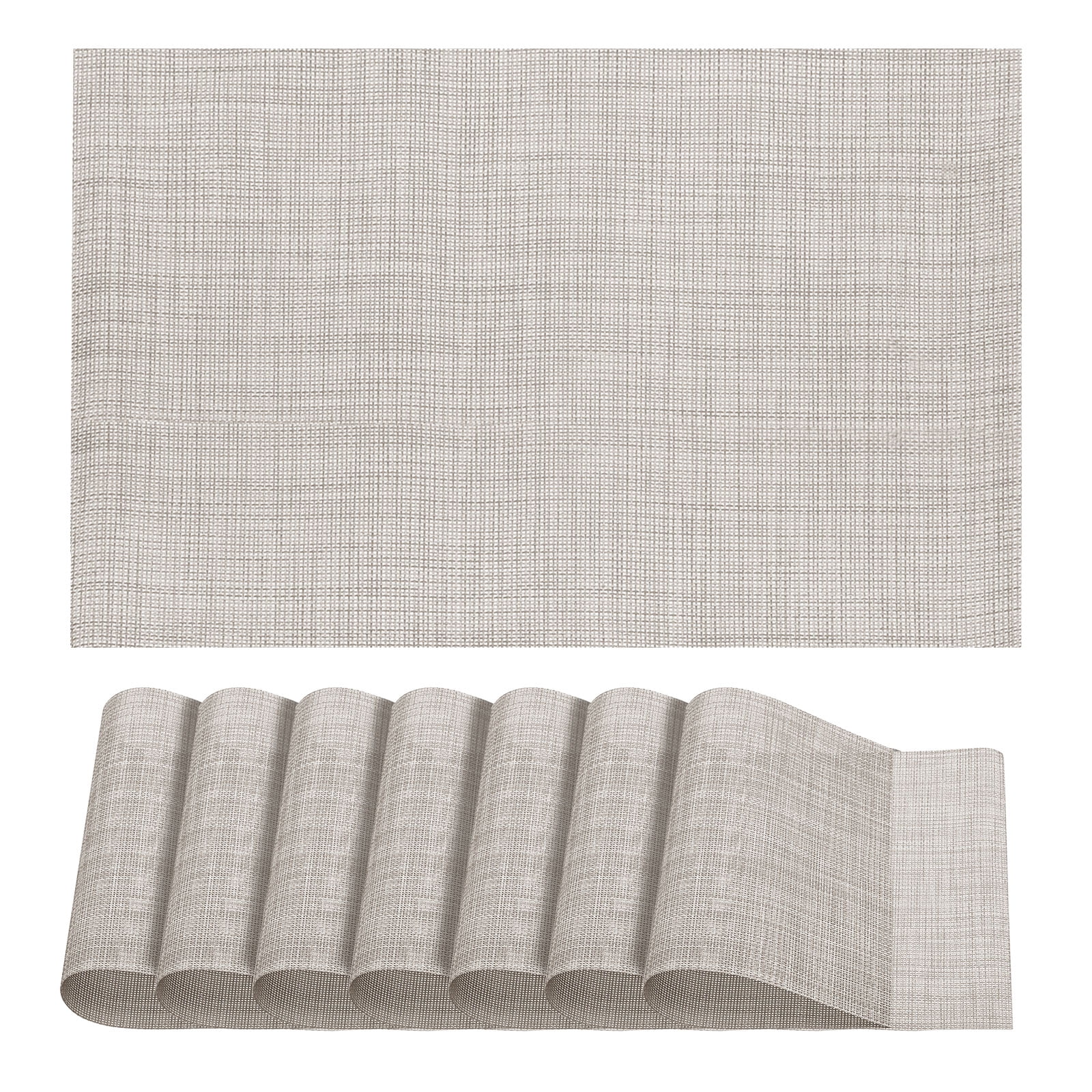 Unique Bargains Durable PVC Washable Woven Place Mat for Dining Tables and Home Use Gray