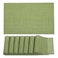 thumbnail image 1 of Unique Bargains Durable PVC Washable Woven Place Mat for Dining Tables and Home Use Green, 1 of 6