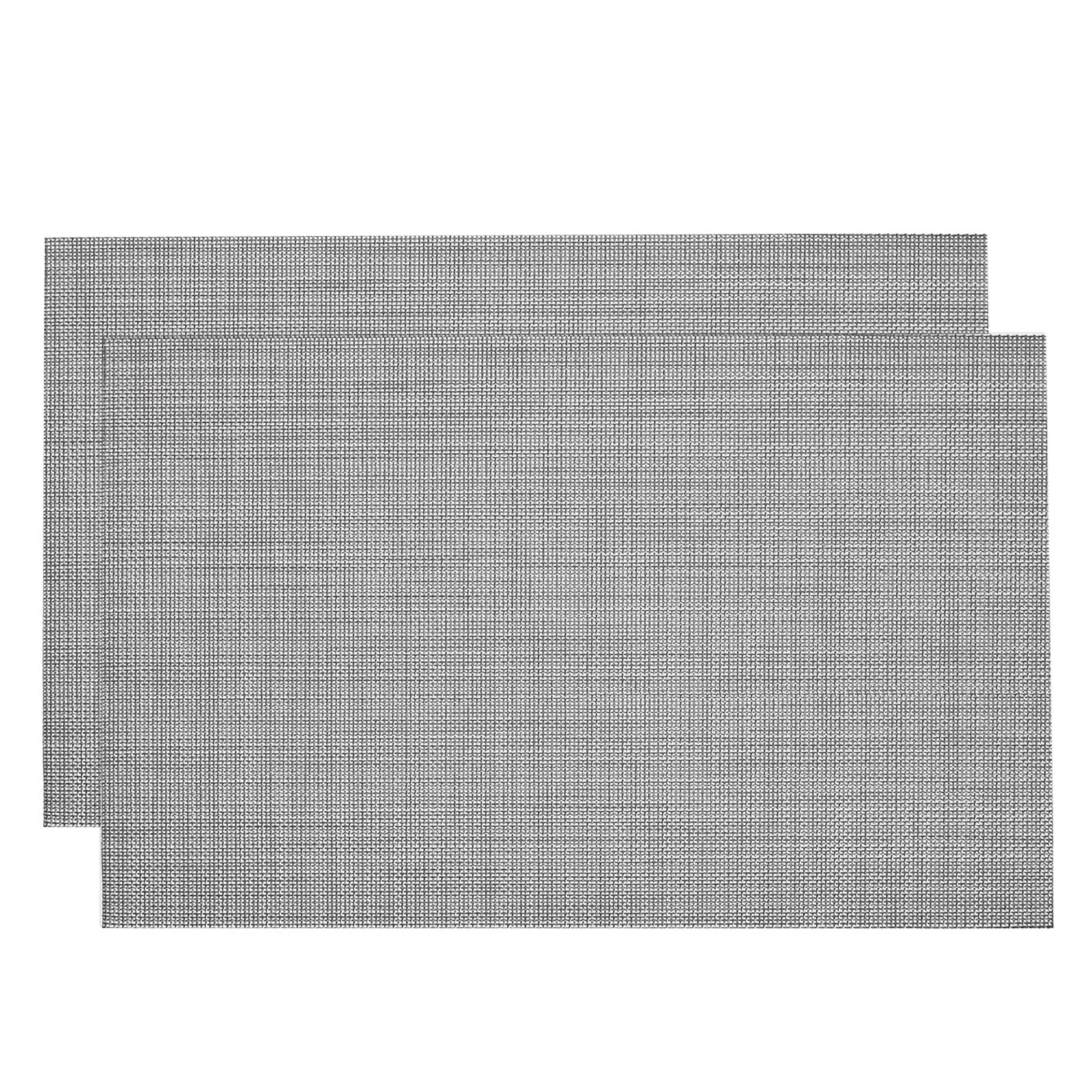 Unique Bargains Durable PVC Washable Woven Place Mats for Dining Tables and Home Use Gray