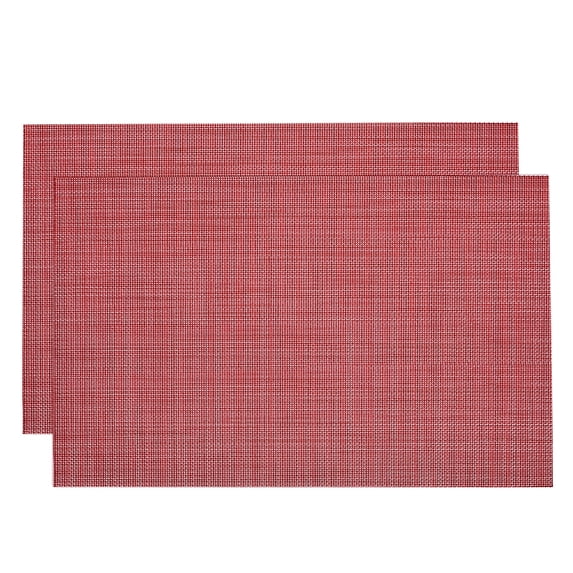 Unique Bargains Durable PVC Washable Woven Place Mats for Dining Tables and Home Use Red