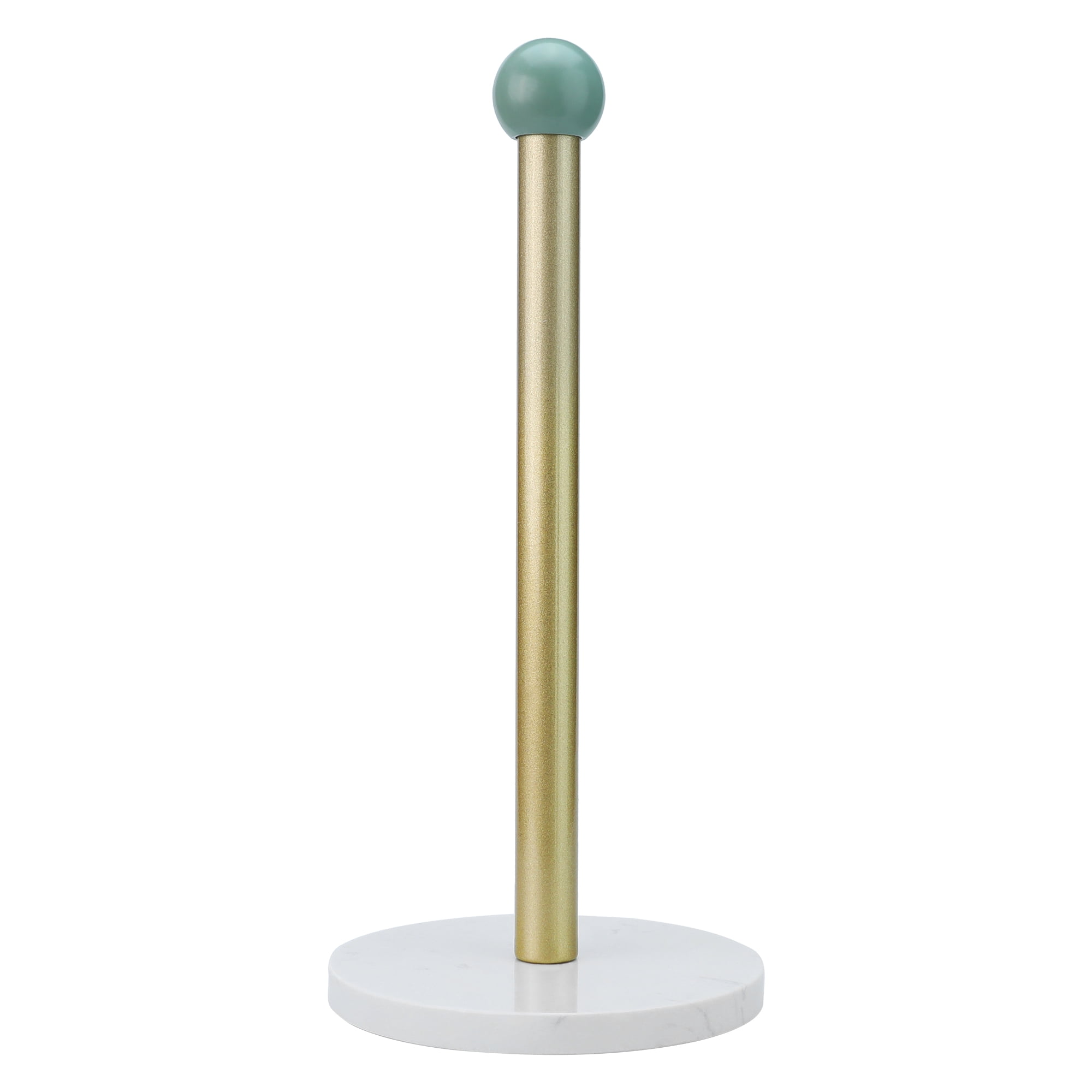 Unique Bargains Durable Paper Towel Holder Countertop Non Slip Base Gold 13.4x5.9inch