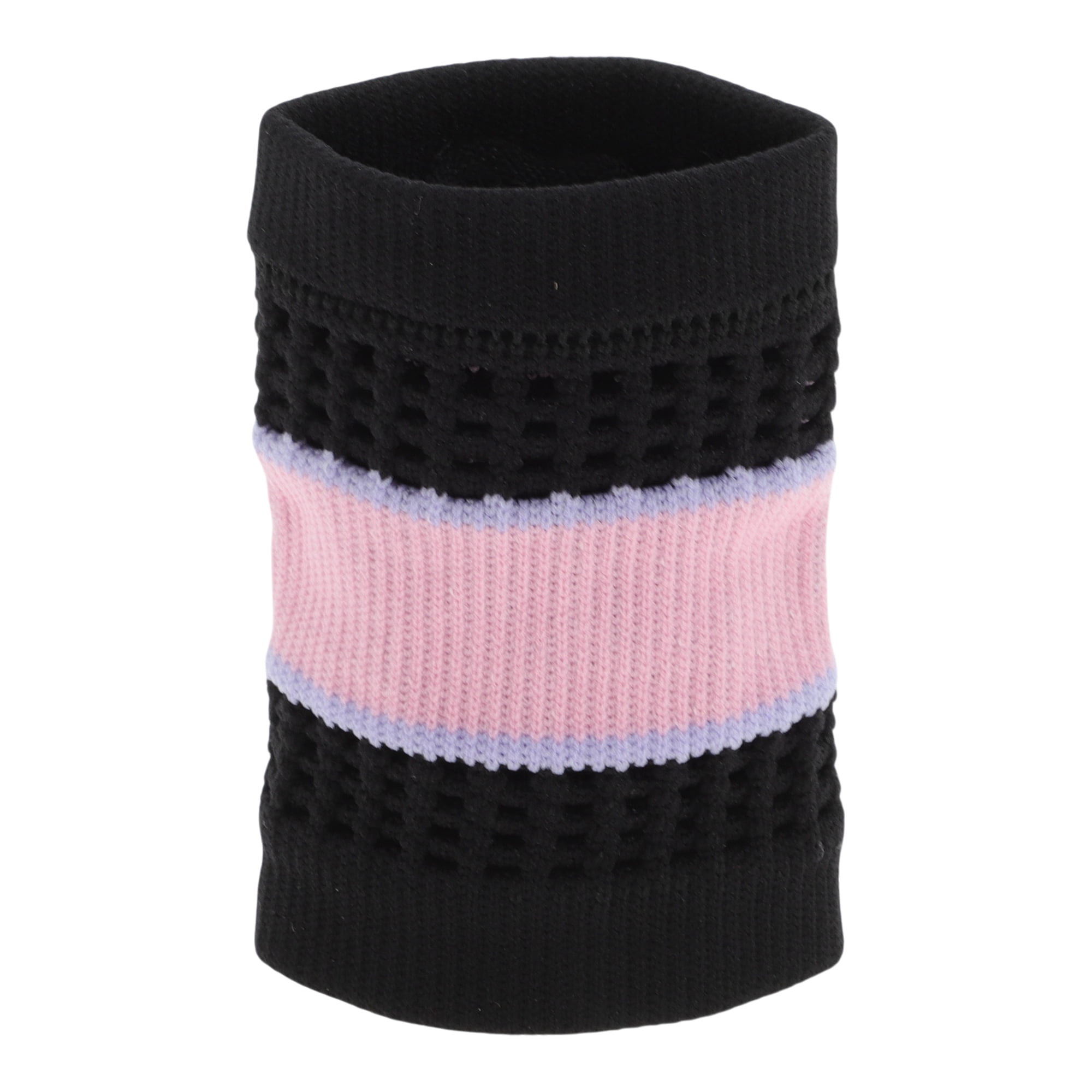 Unique Bargains Durable Perspiration Wicking Wrist Sweatbands 1 Pc Black Pink