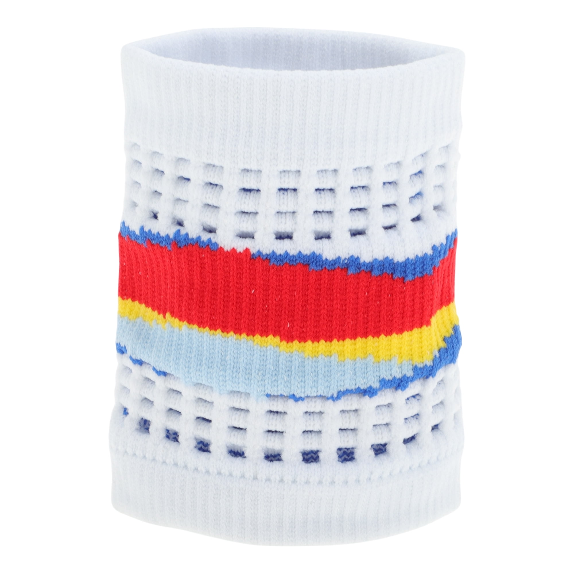 Unique Bargains Durable Perspiration Wicking Wrist Sweatbands 1 Pc White Blue