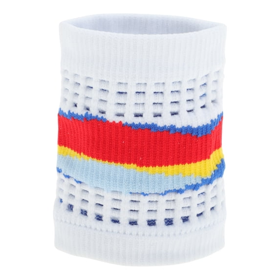 Unique Bargains Durable Perspiration Wicking Wrist Sweatbands 1 Pc White Blue