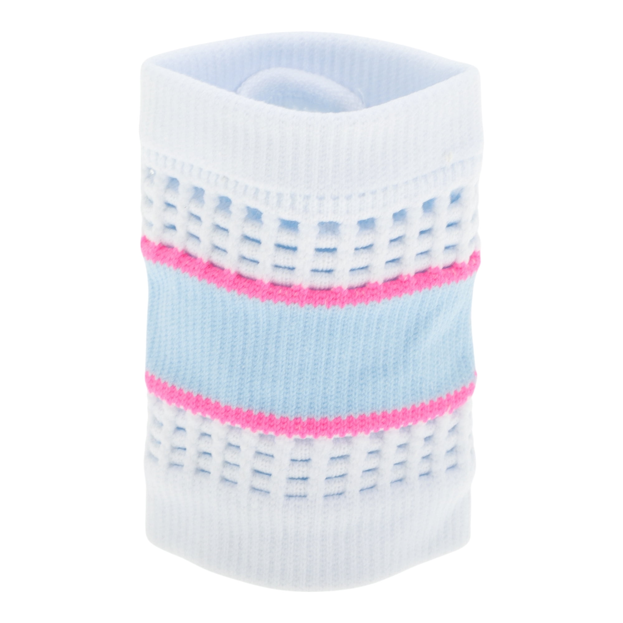 Unique Bargains Durable Perspiration Wicking Wrist Sweatbands 1 Pc White Light Blue