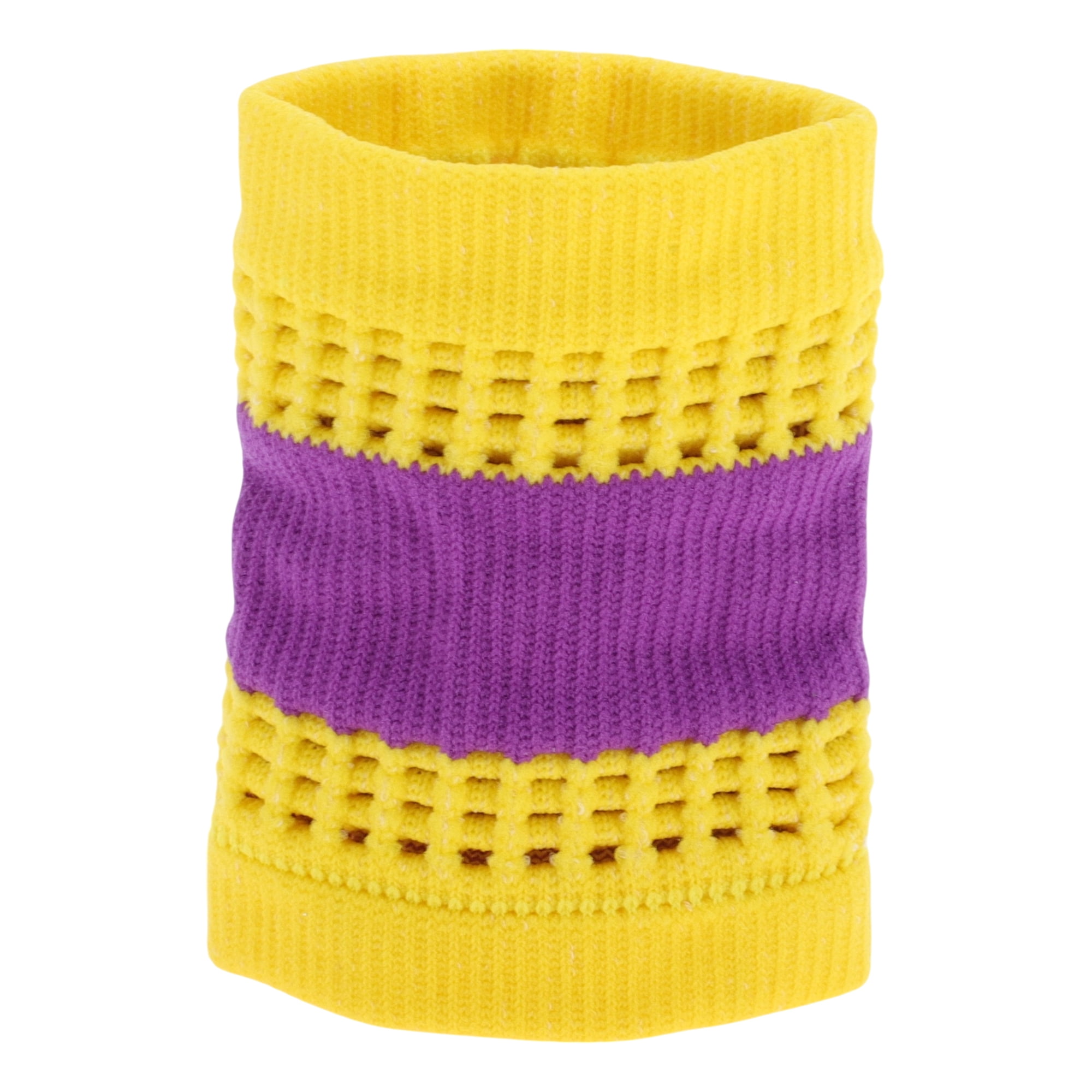 Unique Bargains Durable Perspiration Wicking Wrist Sweatbands 1 Pc Yellow Purple