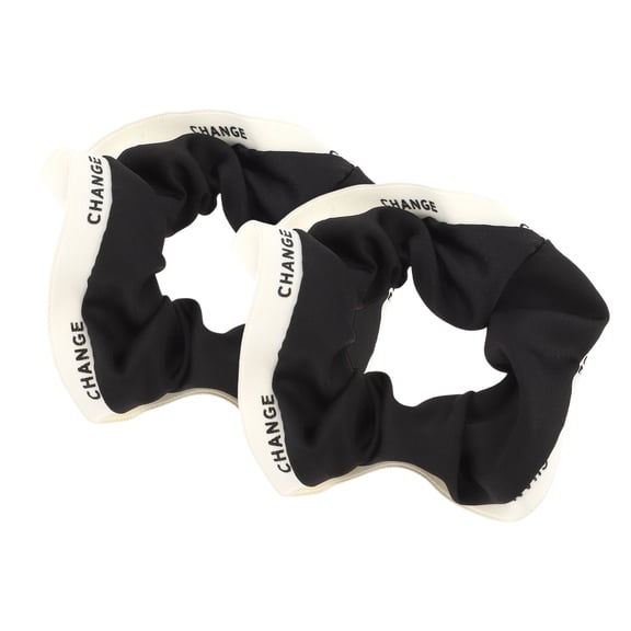 Unique Bargains Durable Pig Intestine Hair Rope 2Pcs Black