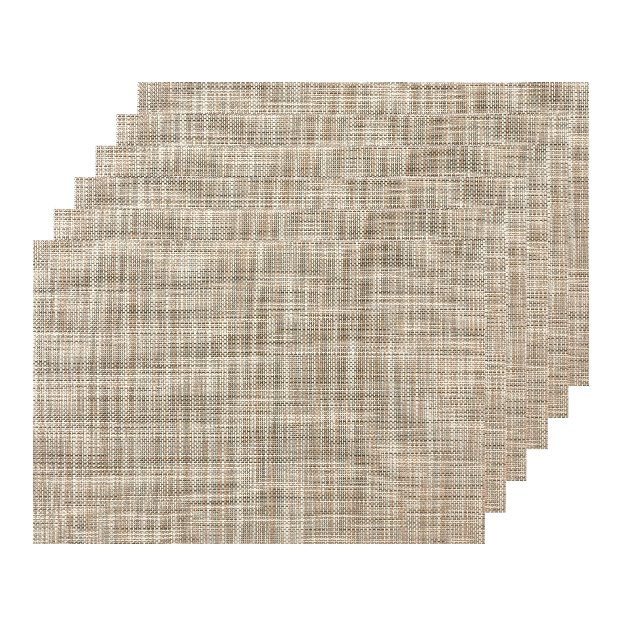 Unique Bargains Durable Placemats for Dining Table, Resistant Kitchen Place Mats Set of 6 Gold 18" x 12"