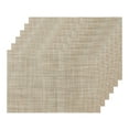 thumbnail image 1 of Unique Bargains Durable Placemats for Dining Table, Resistant Kitchen Place Mats Set of 6 Gold 18" x 12", 1 of 6
