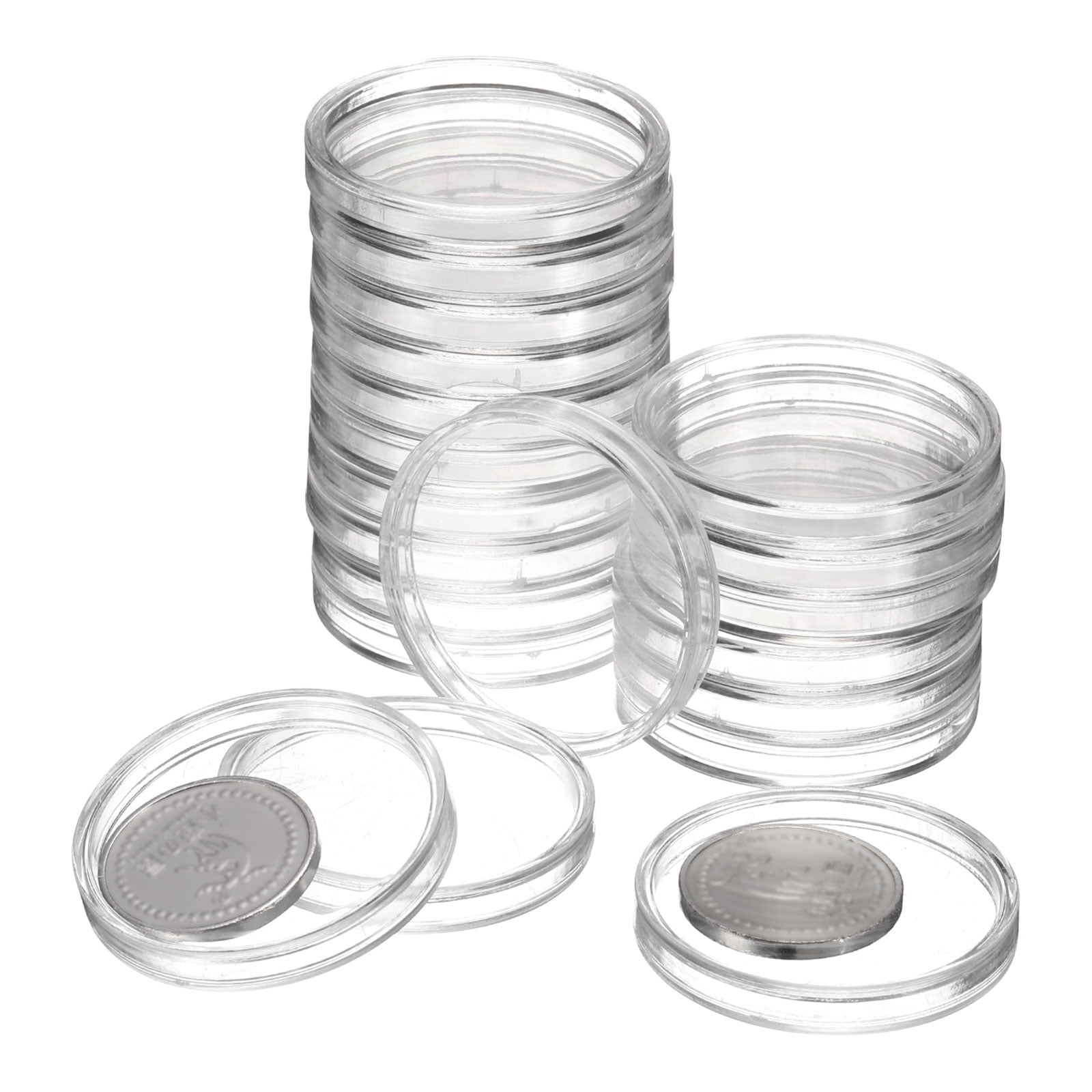 Unique Bargains Durable Plastic Coin Capsule Covers Coin Collection 1.38"