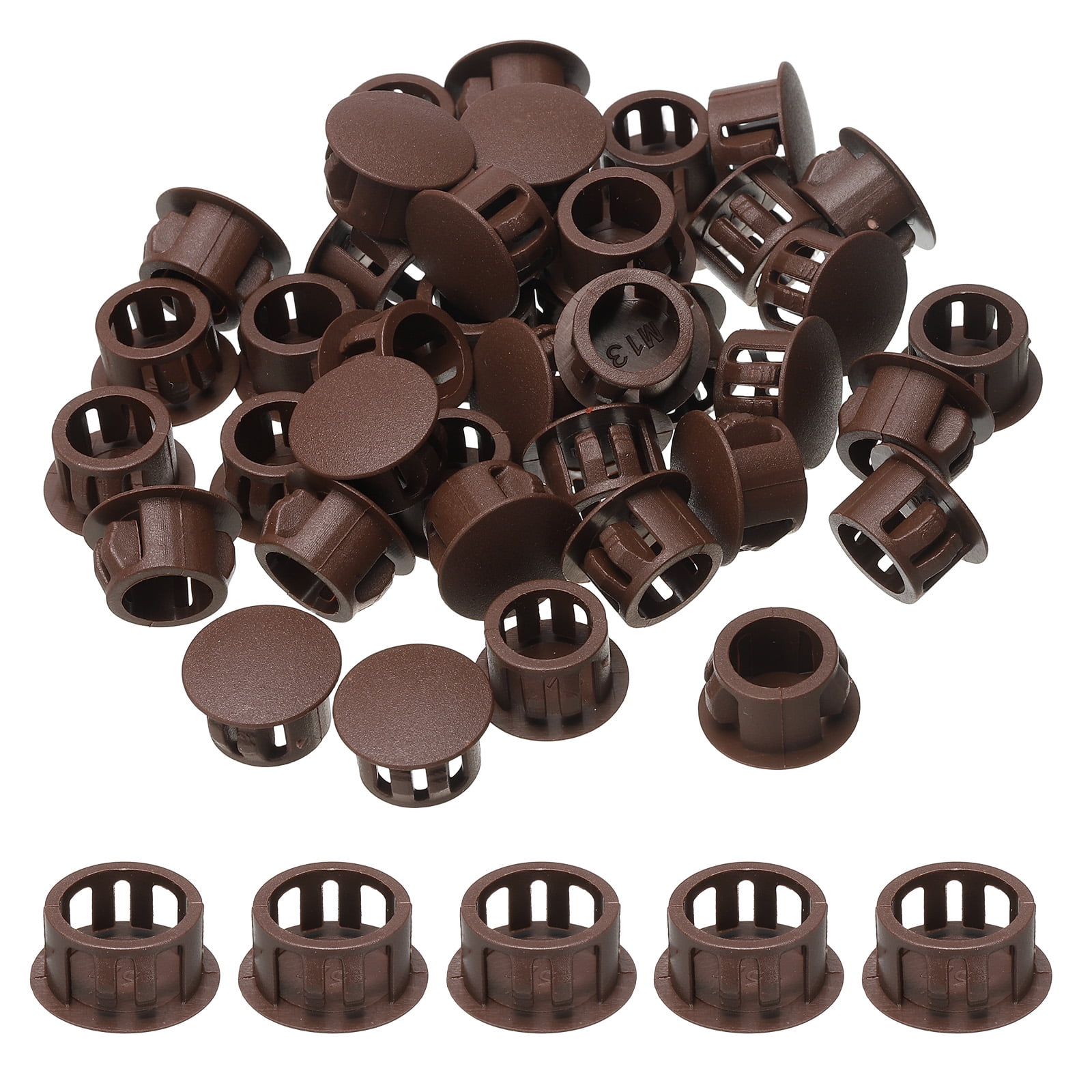 Unique Bargains Durable Plastic Hole Plugs for Furniture Applications Dark Brown 1/2"