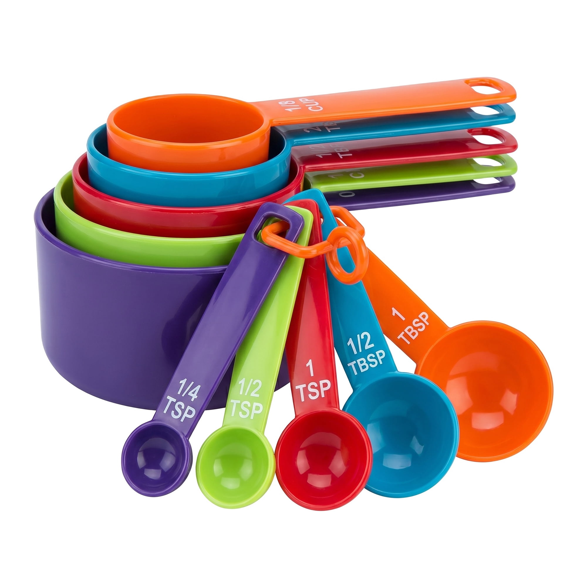 Unique Bargains Durable Plastic Measuring Spoons Set for Cooking Colorful 10Pcs
