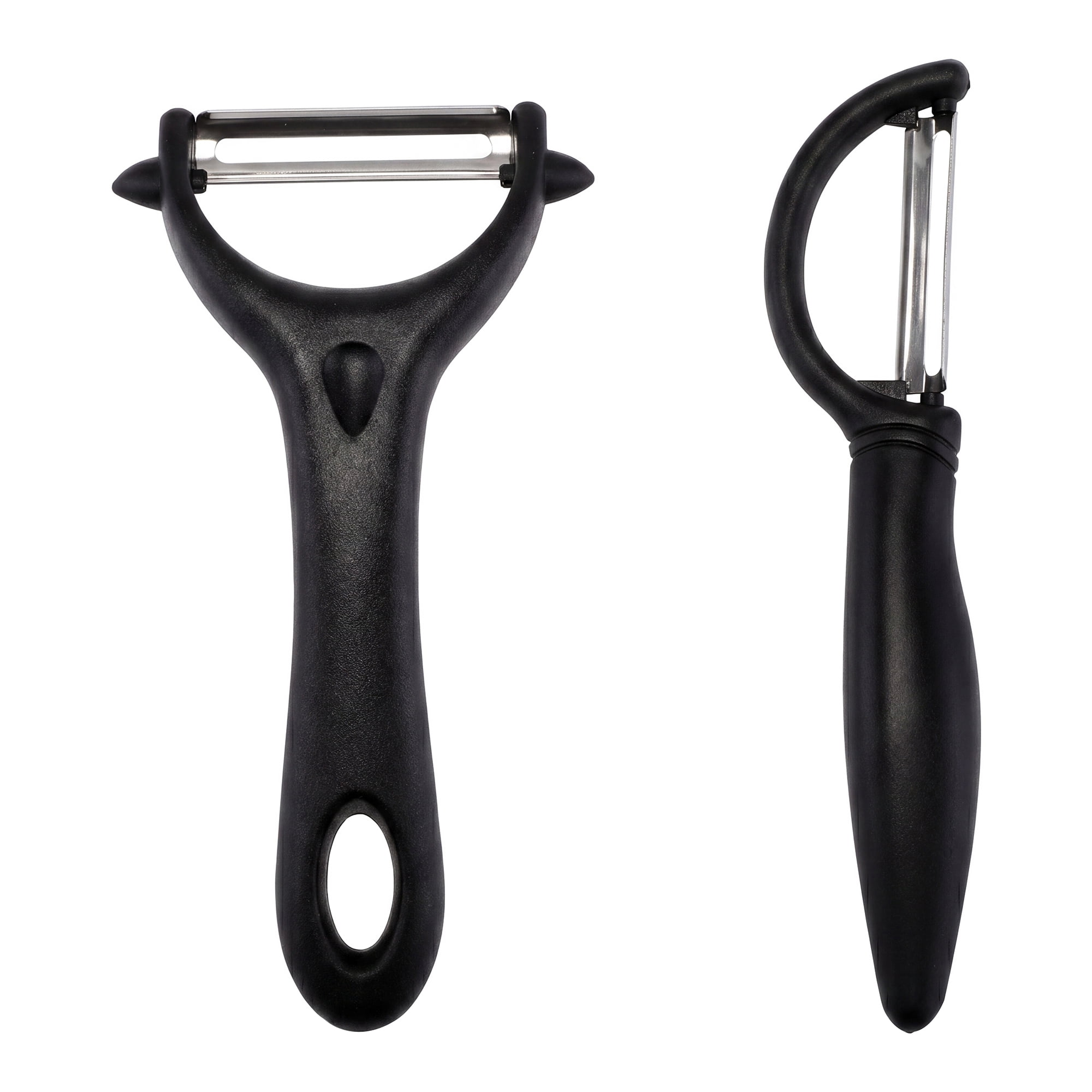 Unique Bargains Durable Plastic Vegetable Peeler with Ergonomic Handle Black 2Pcs