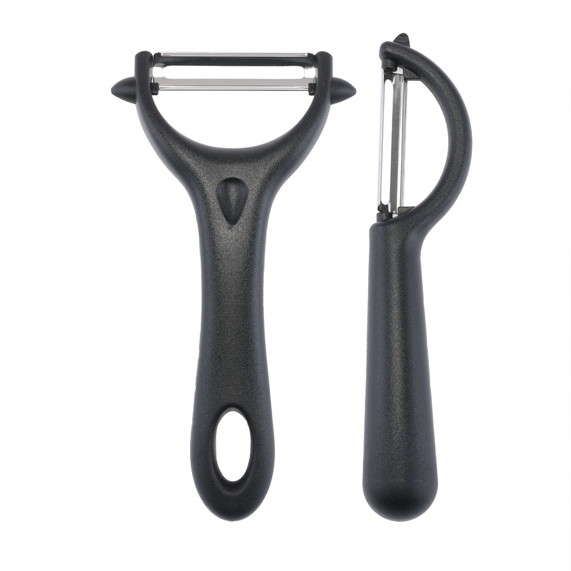 Unique Bargains Durable Plastic Vegetable Peeler with Ergonomic Handle Black-Round 2Pcs