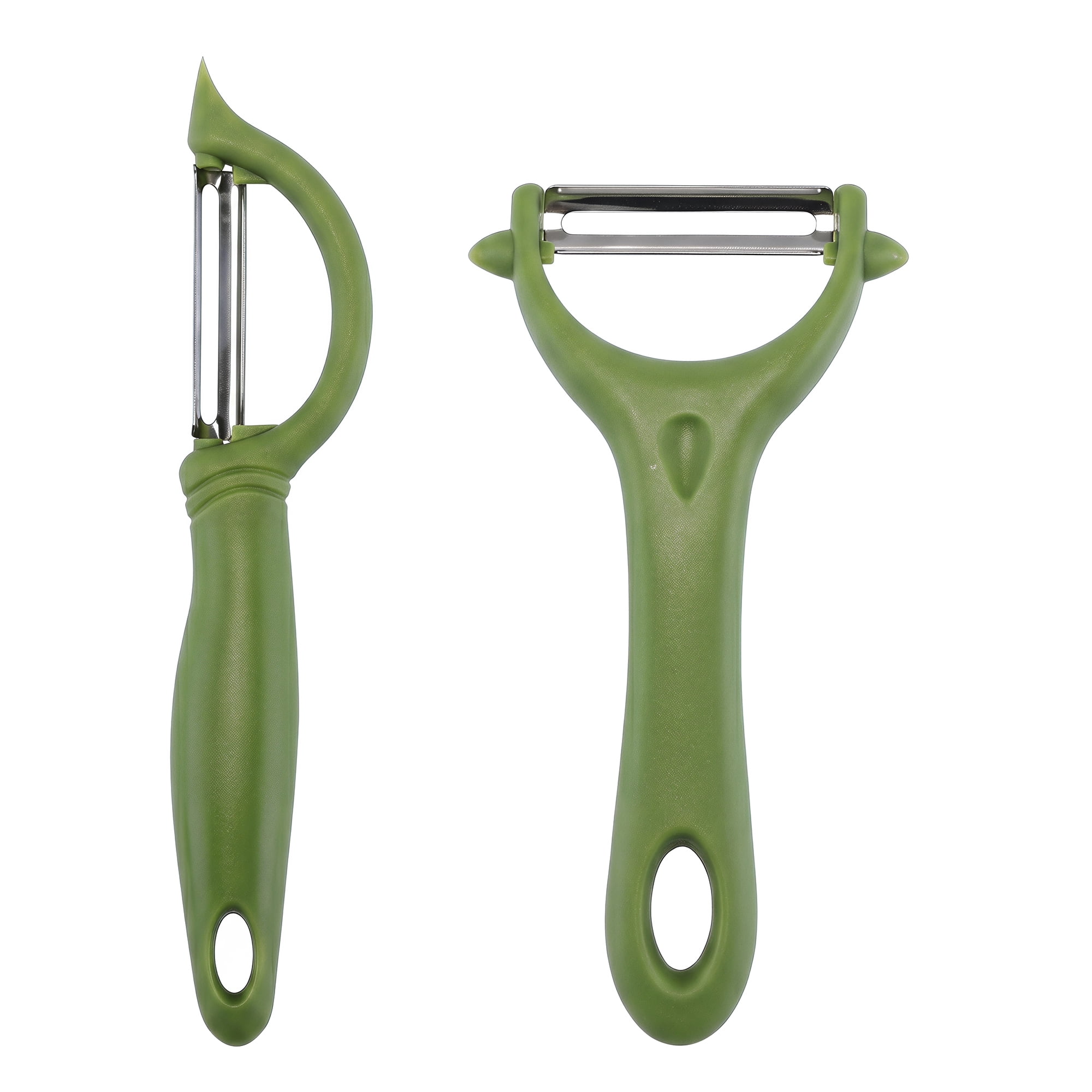 Unique Bargains Durable Plastic Vegetable Peeler with Ergonomic Handle Green 2Pcs