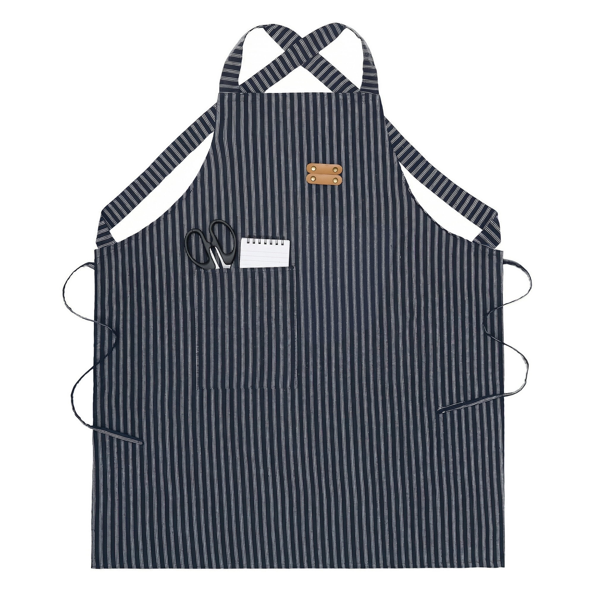 Unique Bargains Durable Polyester Kitchen Apron with Pockets for Cooking 26.4x30.7in Black