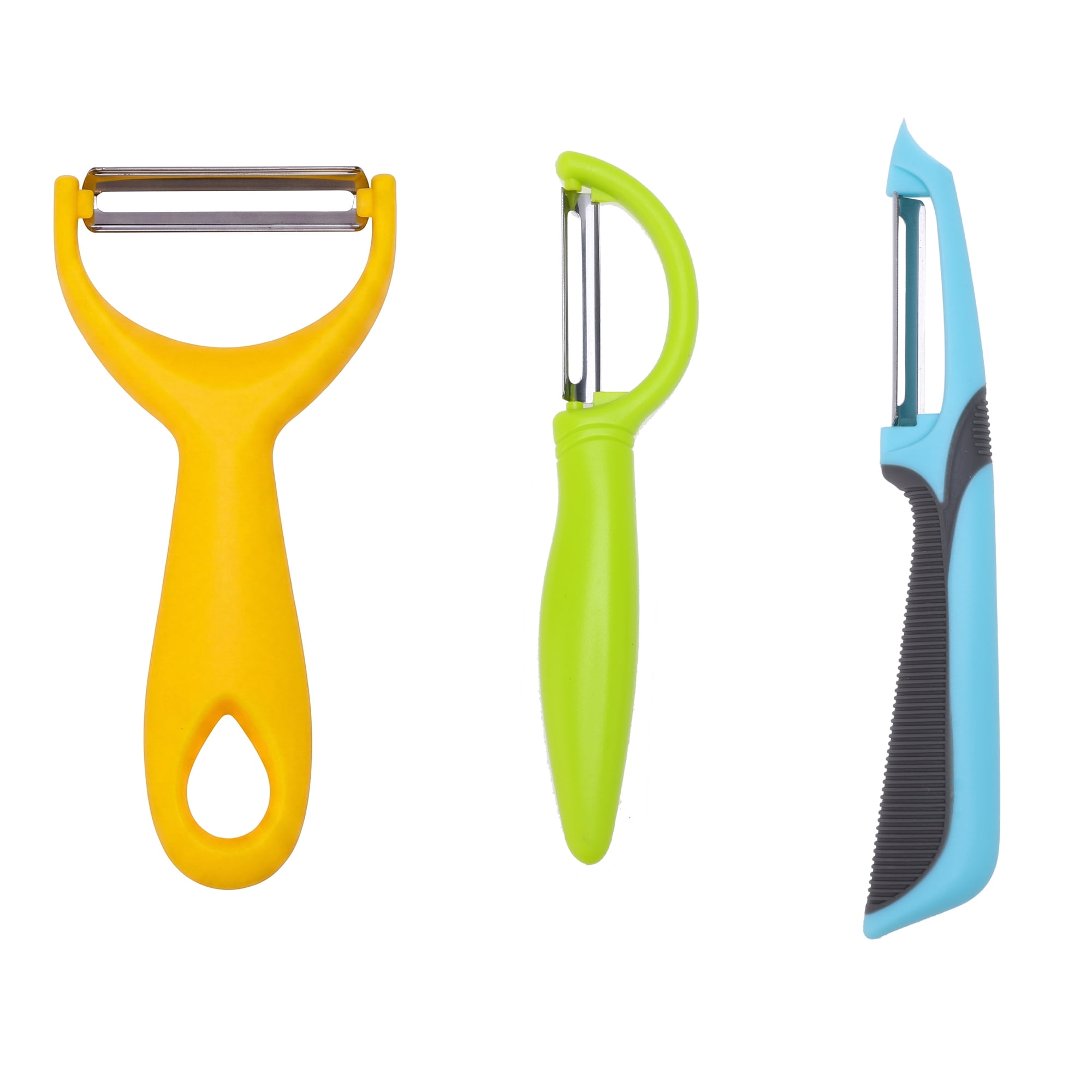 Unique Bargains Durable Potato and Orange Peeler with Ergonomic Handle Colorful 3Pcs