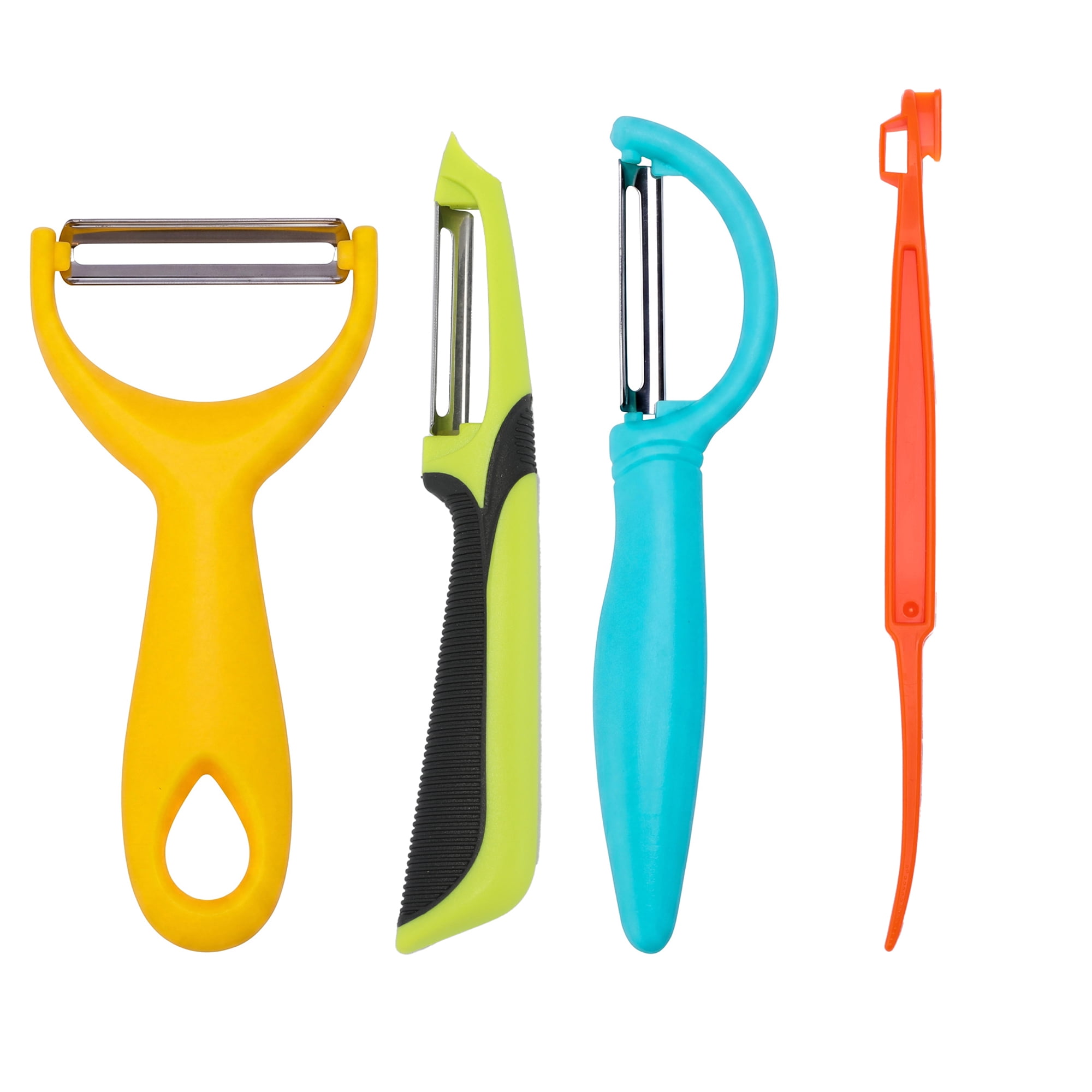 Unique Bargains Durable Potato and Orange Peeler with Ergonomic Handle Colorful 4Pcs