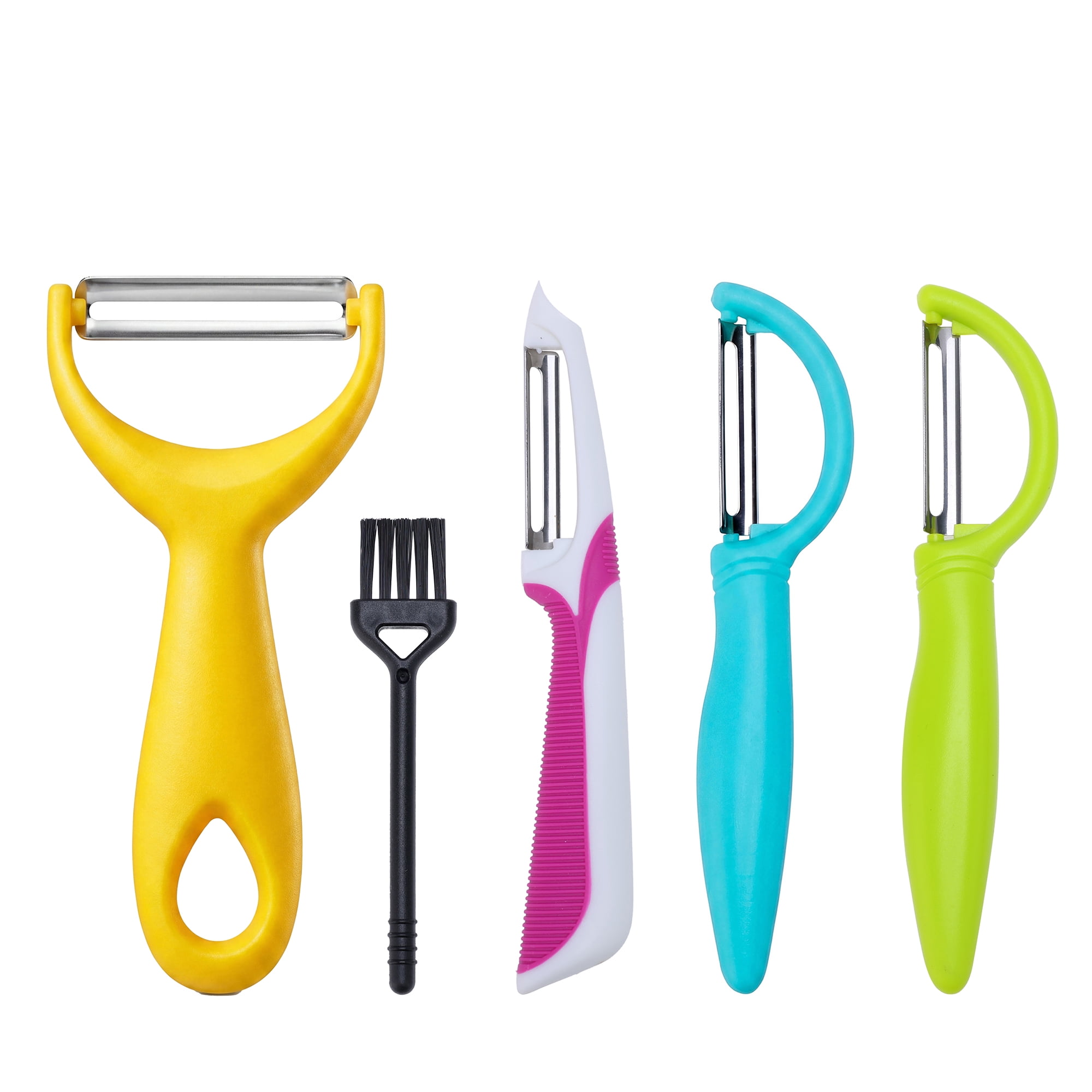 Unique Bargains Durable Potato and Orange Peeler with Ergonomic Handle Colorful 5Pcs