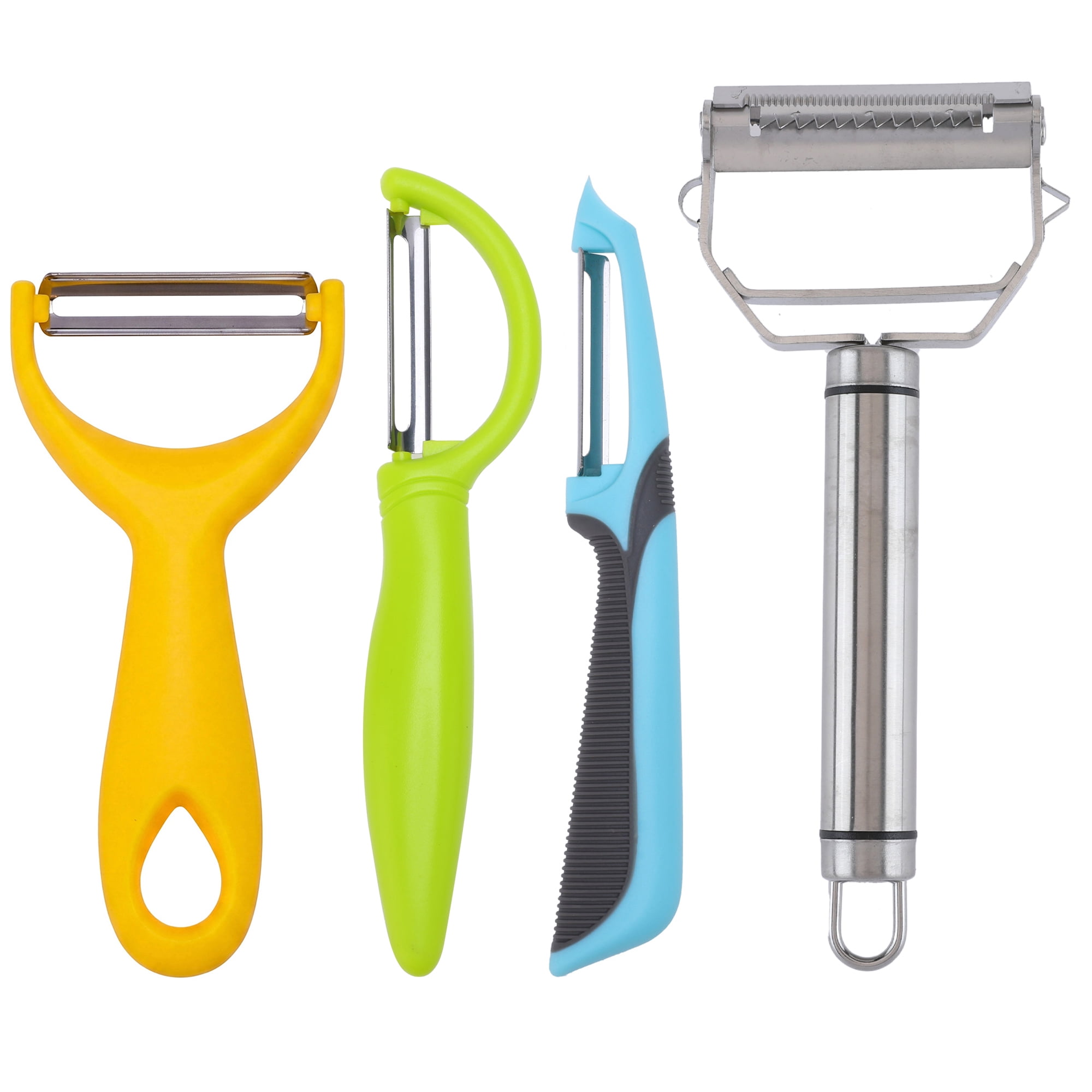 Unique Bargains Durable Potato and Orange Peeler with Ergonomic Handle Multicolor 4Pcs