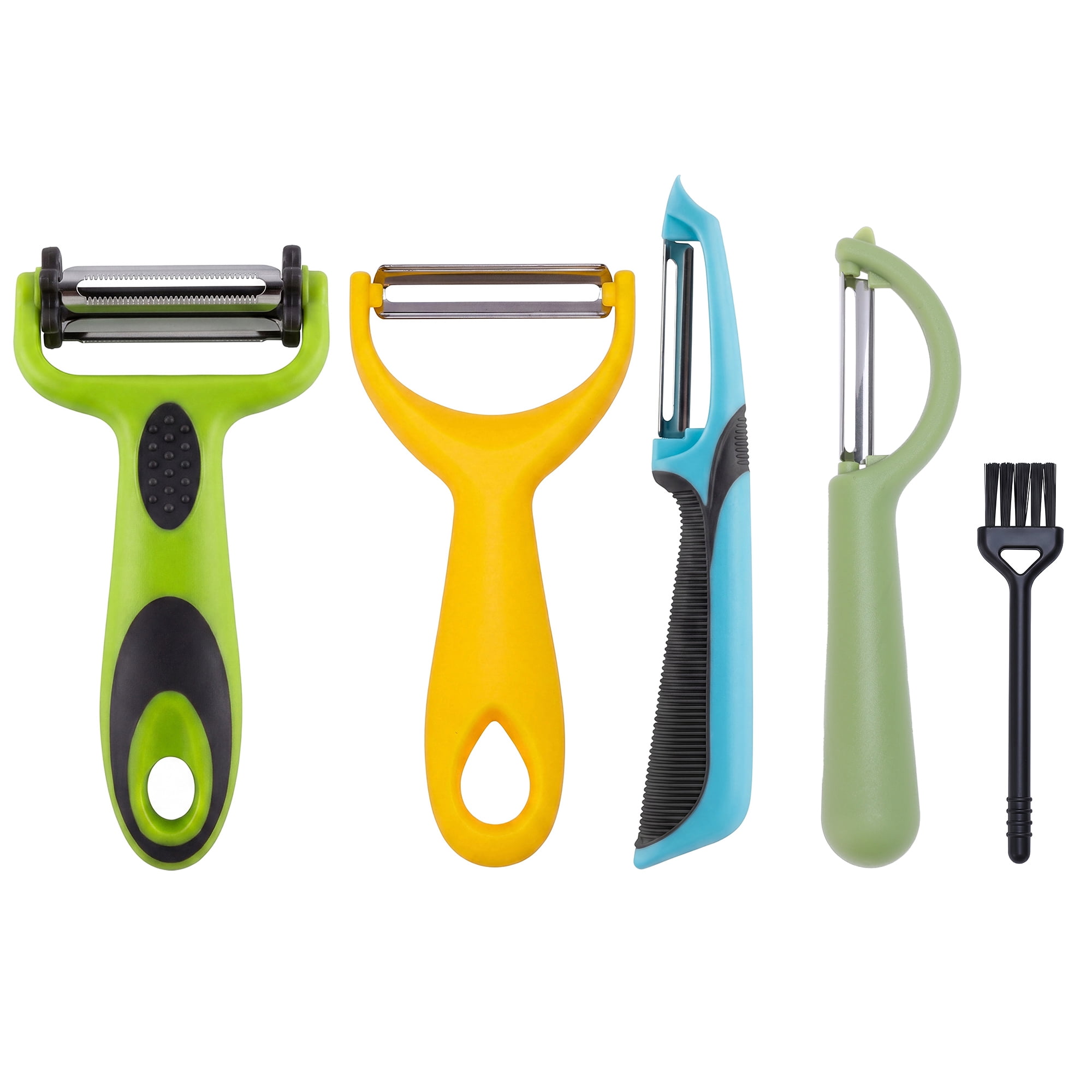 Unique Bargains Durable Potato and Orange Peeler with Ergonomic Handle Multicolor 5Pcs