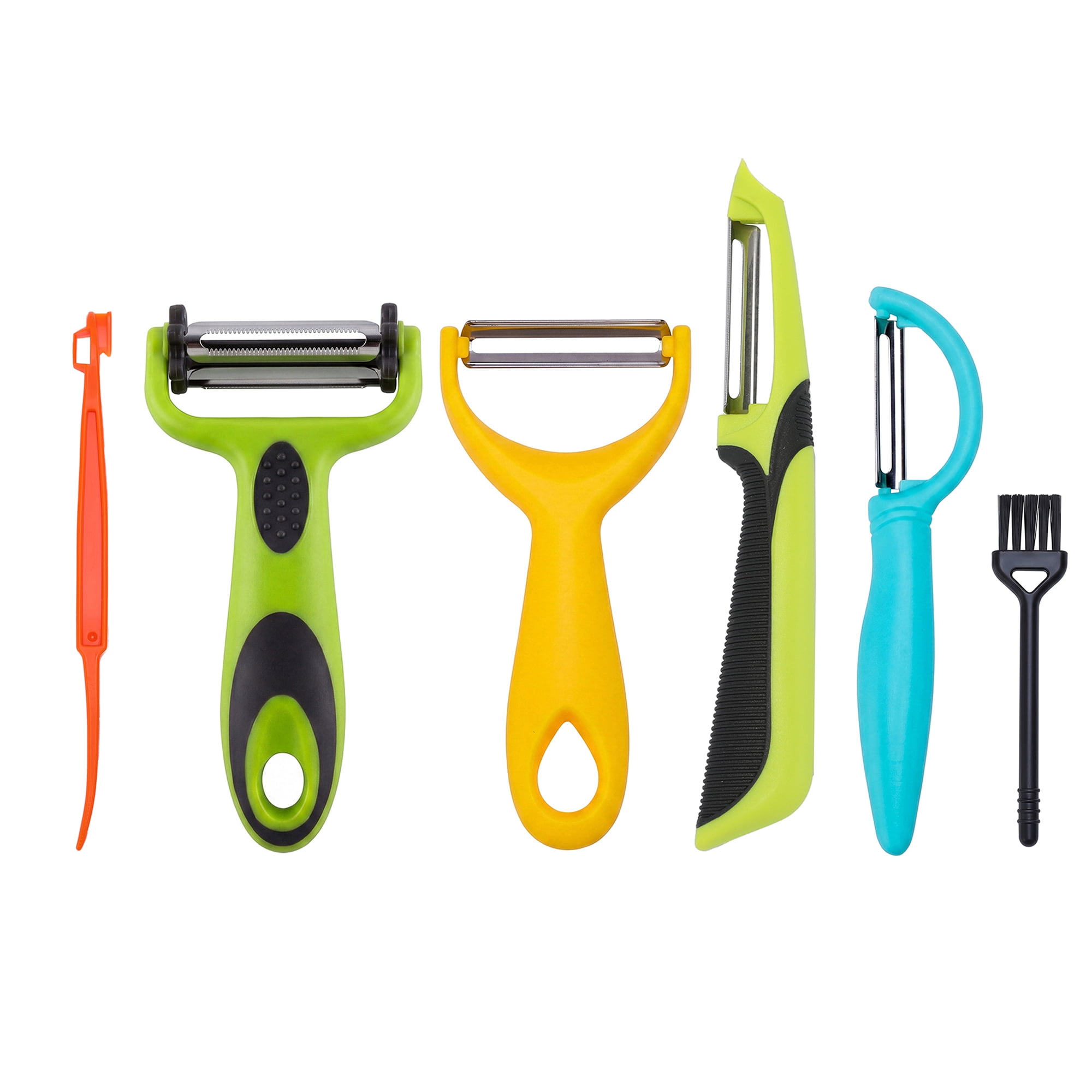 Unique Bargains Durable Potato and Orange Peeler with Ergonomic Handle Multicolor 6Pcs