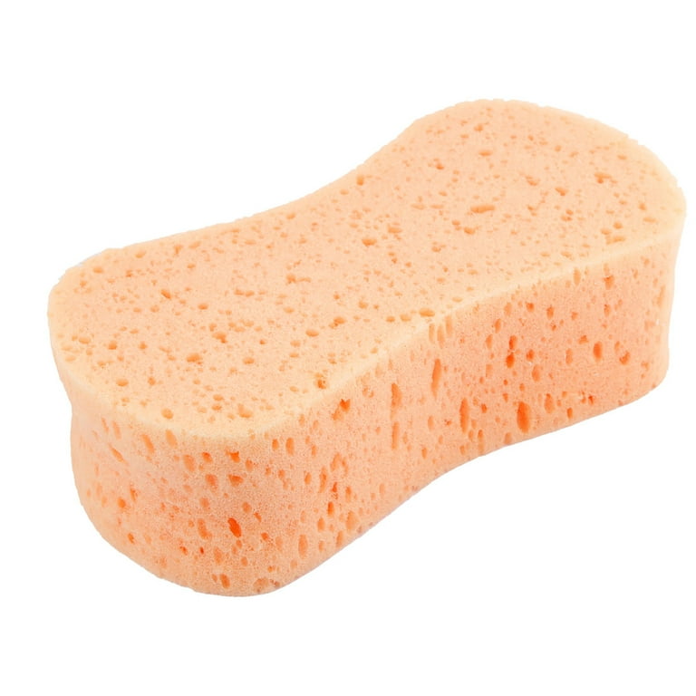 Unique Bargains Durable Practical Perforated Bone Shaped Car Wash Sponge  Orange