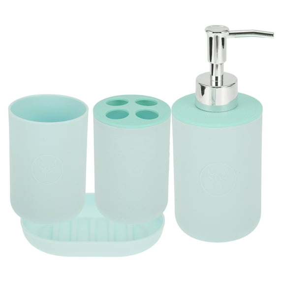 Unique Bargains 1 Set Durable Round Bathroom Kit for Bathroom Blue Plastic