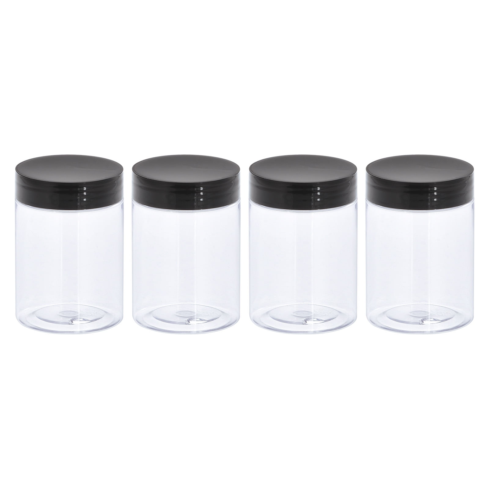 Unique Bargains Durable Round Plastic Screw Lid Broad-Mouth Empty Jars 50mm x 72mm 4Pcs