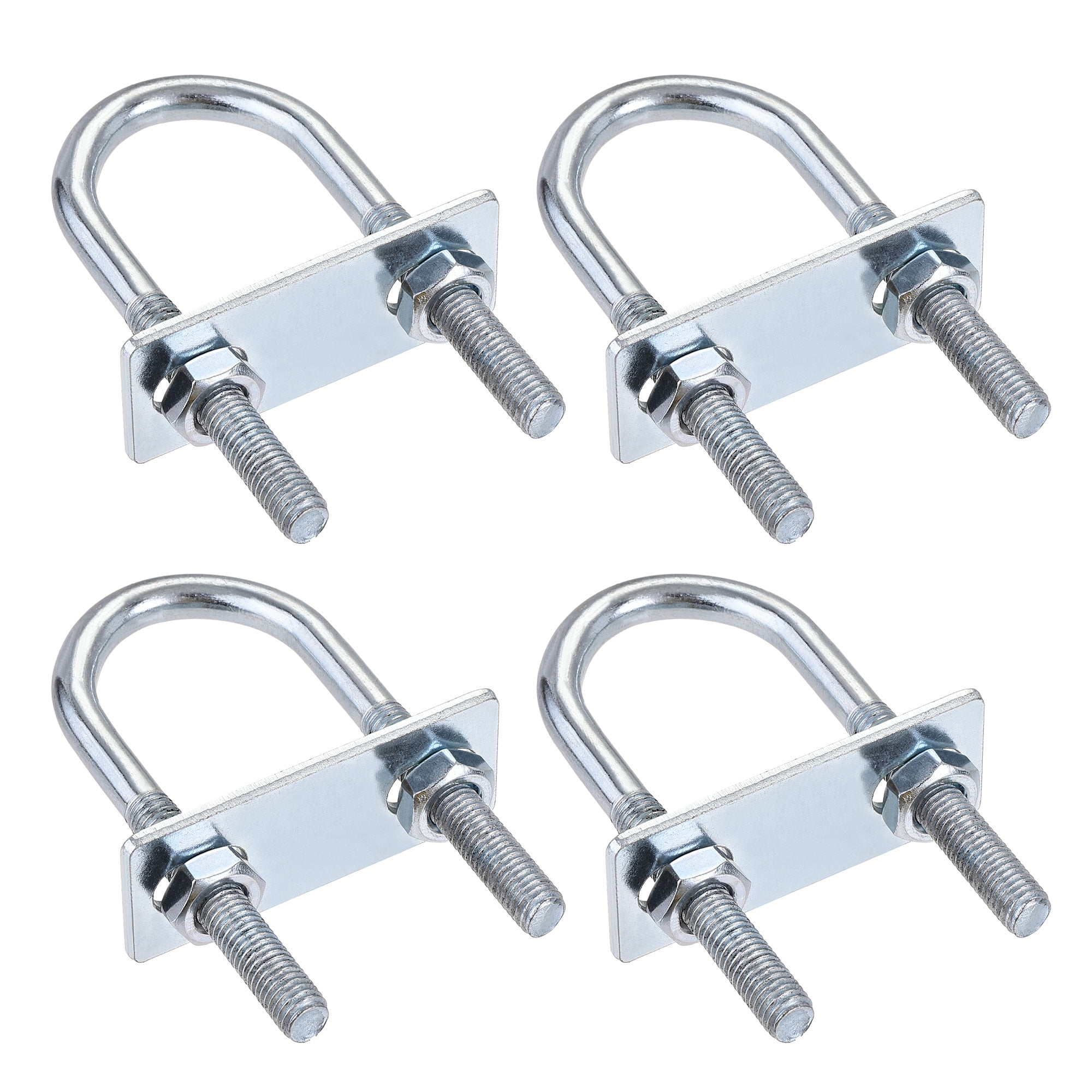 Unique Bargains Durable Round U Bolt Steel with Nut Plate for Applications 3.54"
