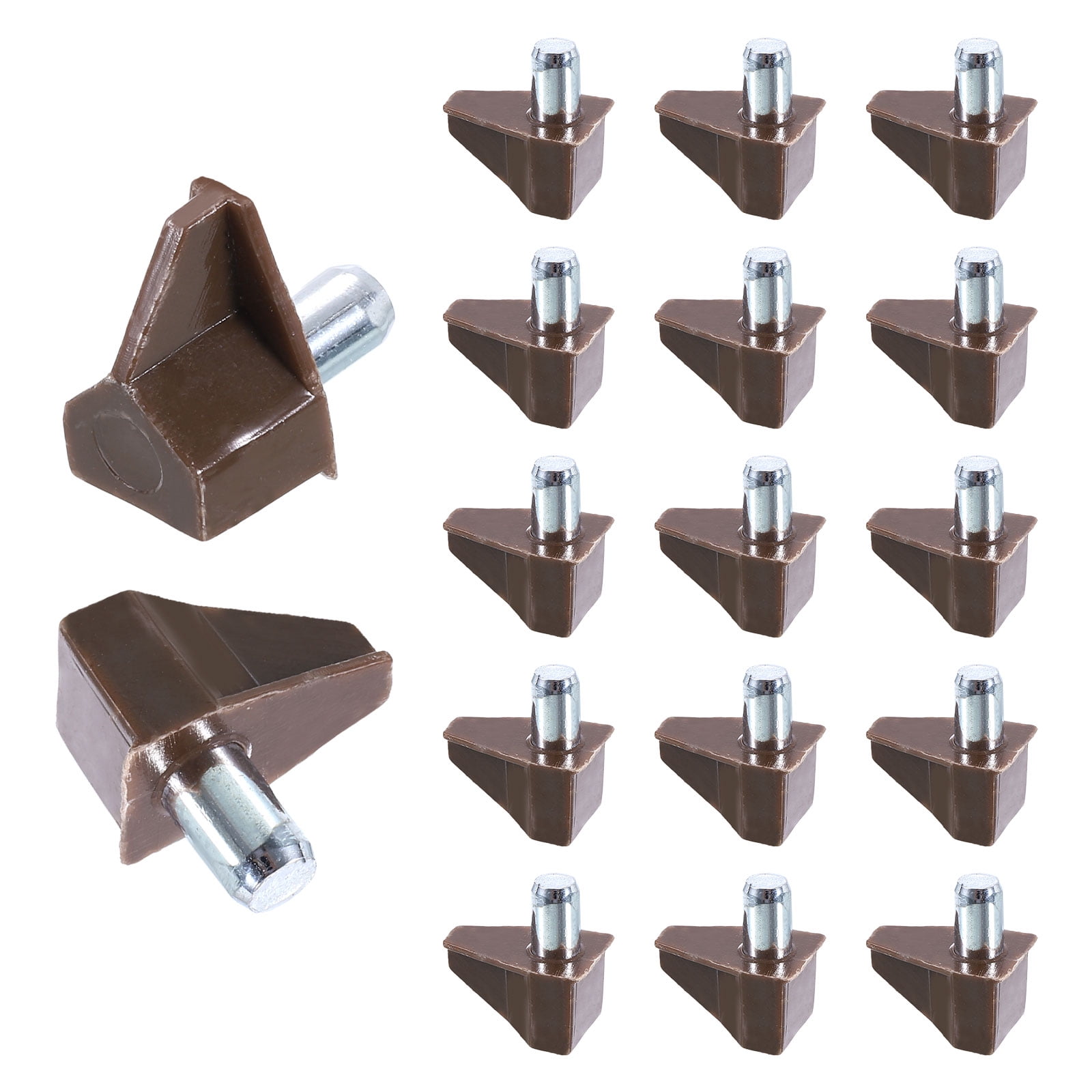 Unique Bargains Durable Shelf Support Pegs for Cabinets Shelves Brown 0.2" x 0.53"