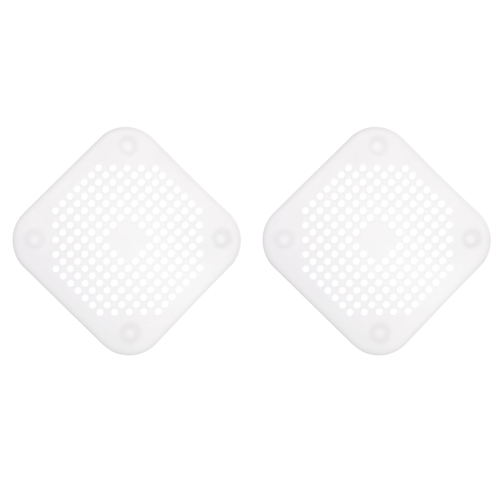 Unique Bargains Durable Shower Drain Hair Catcher Silicone Strainer 5.7" White 2Pcs