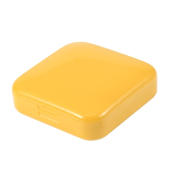 Unique Bargains Durable Square 2 Compartment Pill Case Yellow