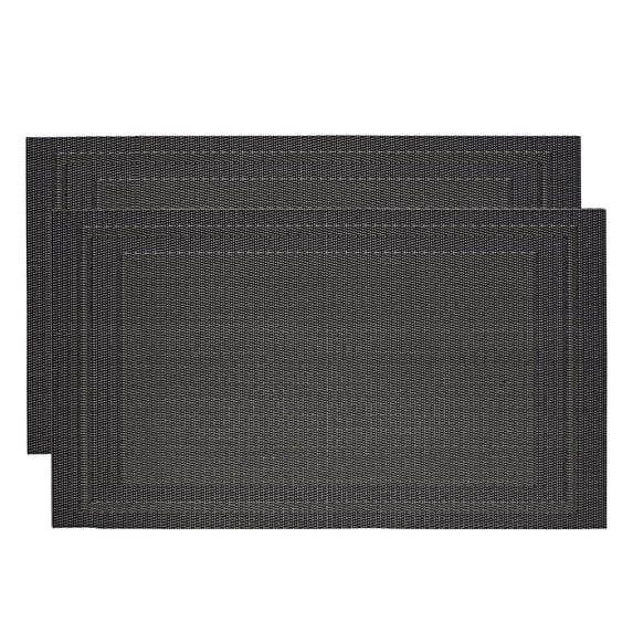Unique Bargains Durable Square PVC Washable Woven Table Mats for Restaurant Use Black