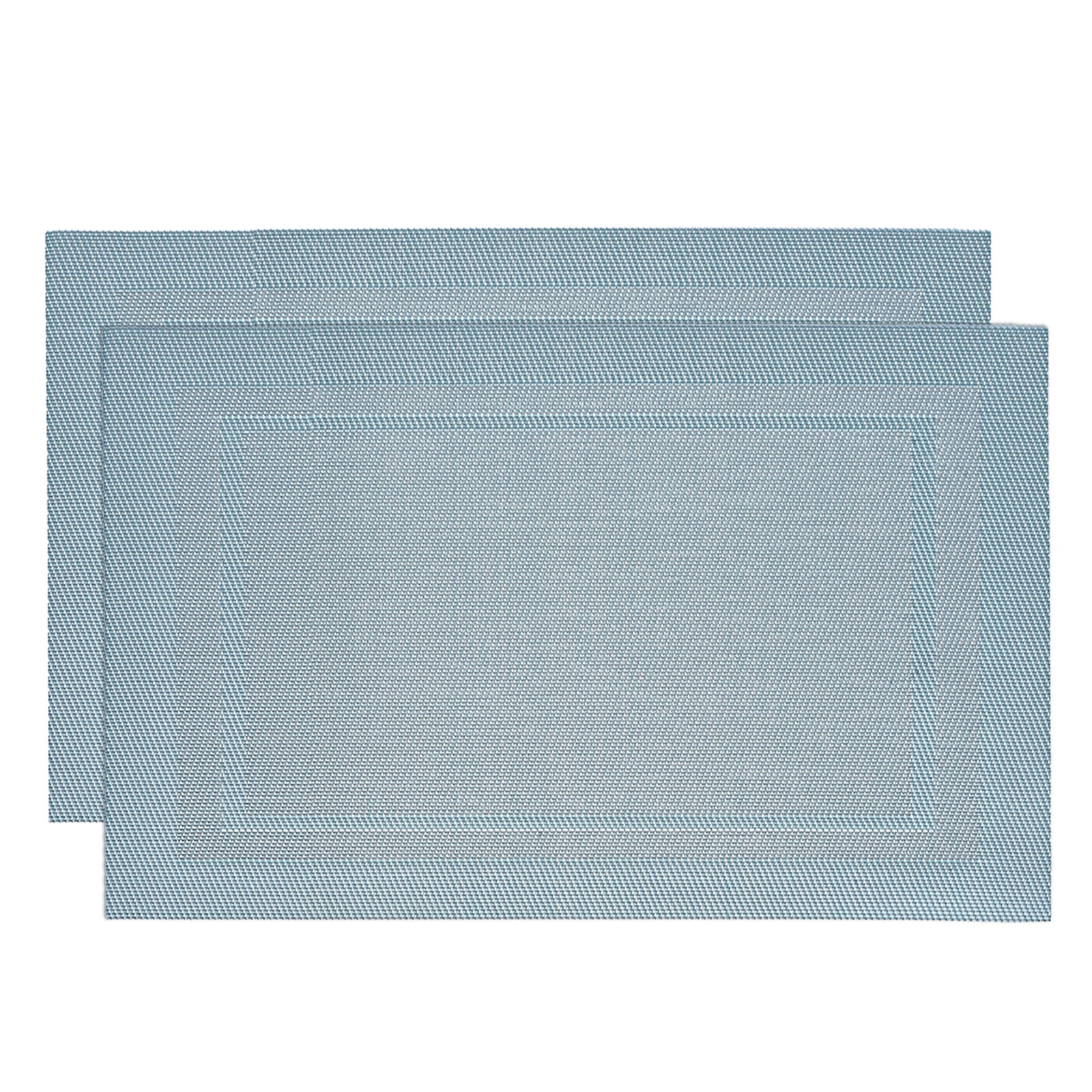 Unique Bargains Durable Square PVC Washable Woven Table Mats for Restaurant Use Sky Blue