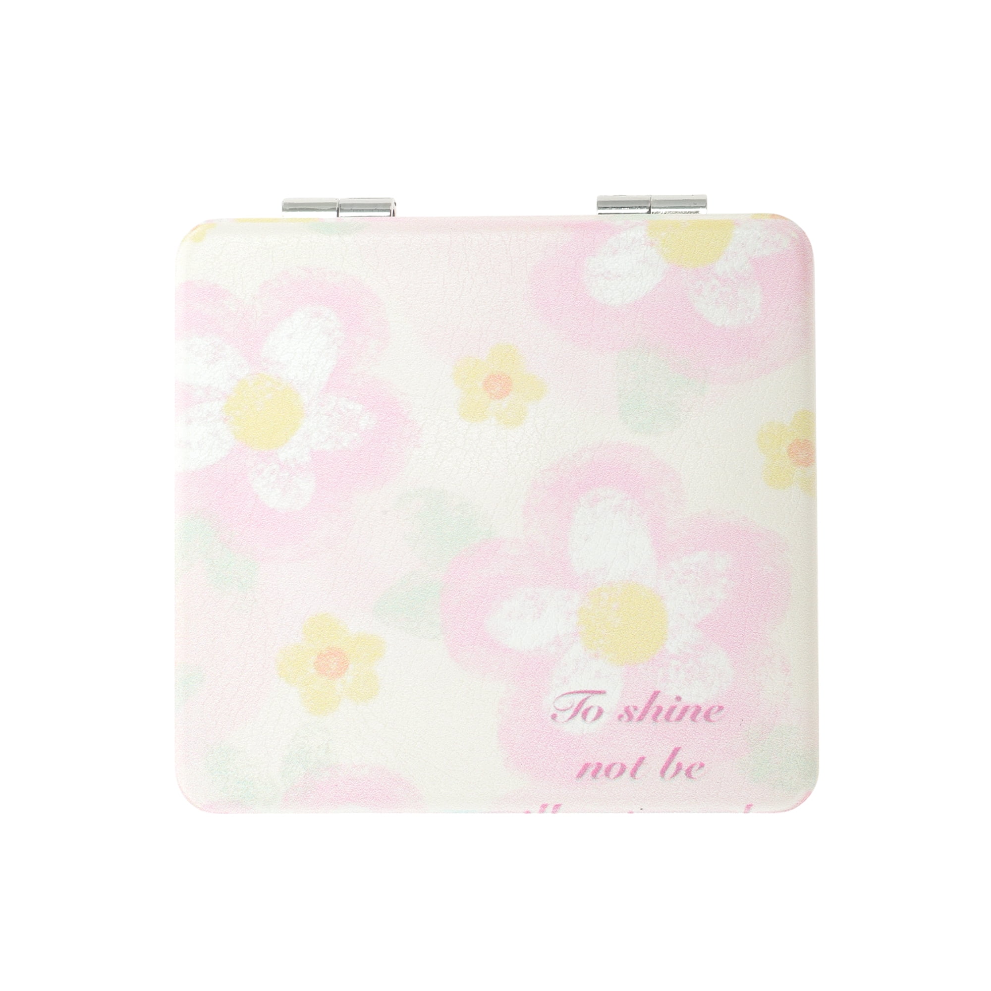 Unique Bargains Durable Square Shape Handheld Mirror for Travel Pink 1 Pc