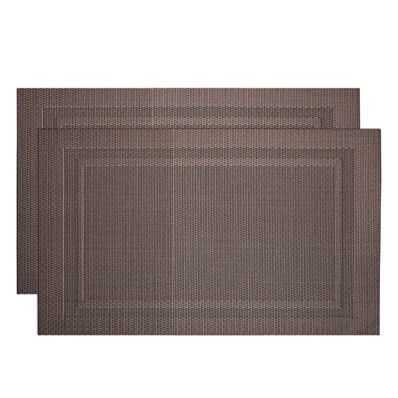 Unique Bargains Durable Square Washable Woven Place Mats Coffee 450x300mm