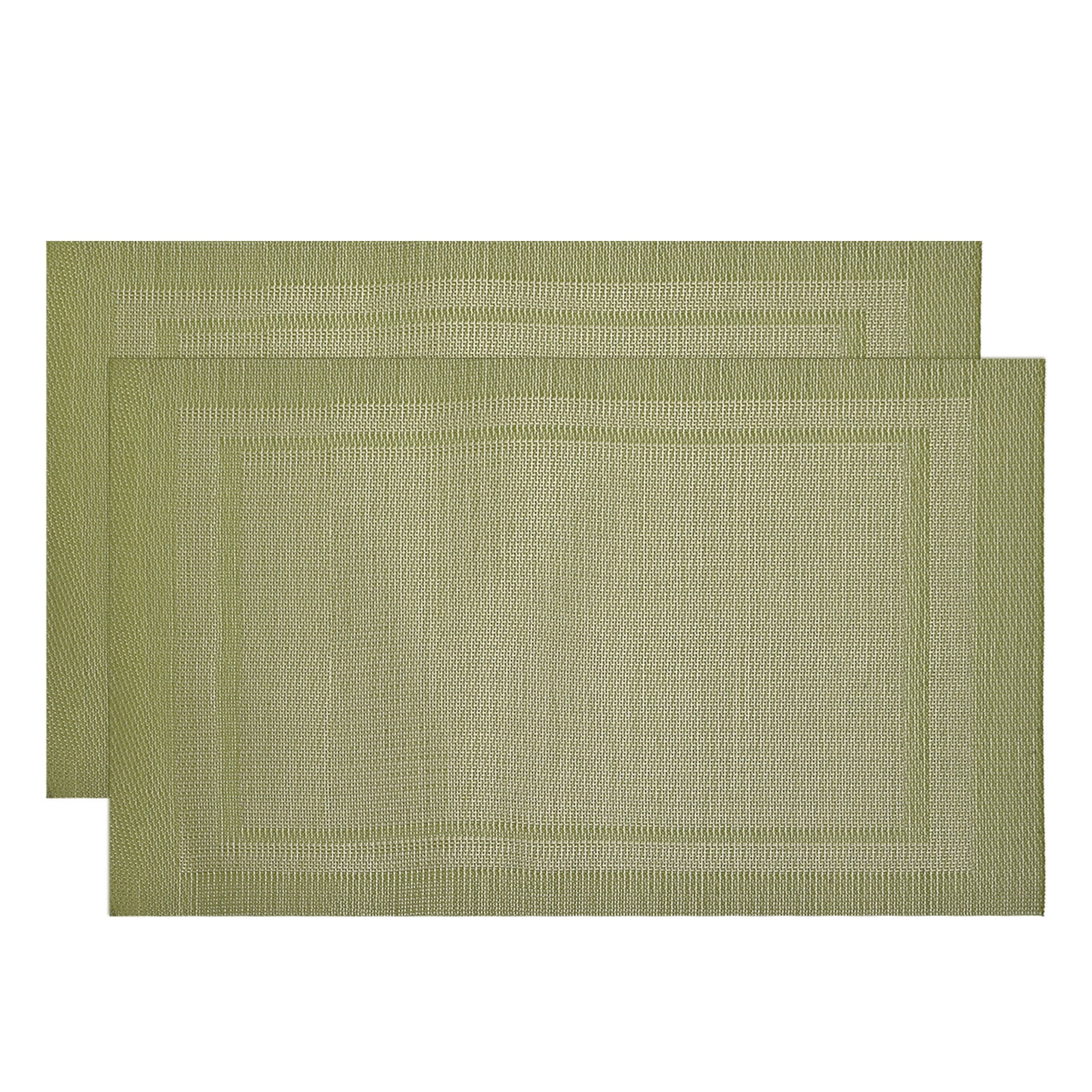 Unique Bargains Durable Square PVC Washable Woven Table Mats for Restaurant Use Green