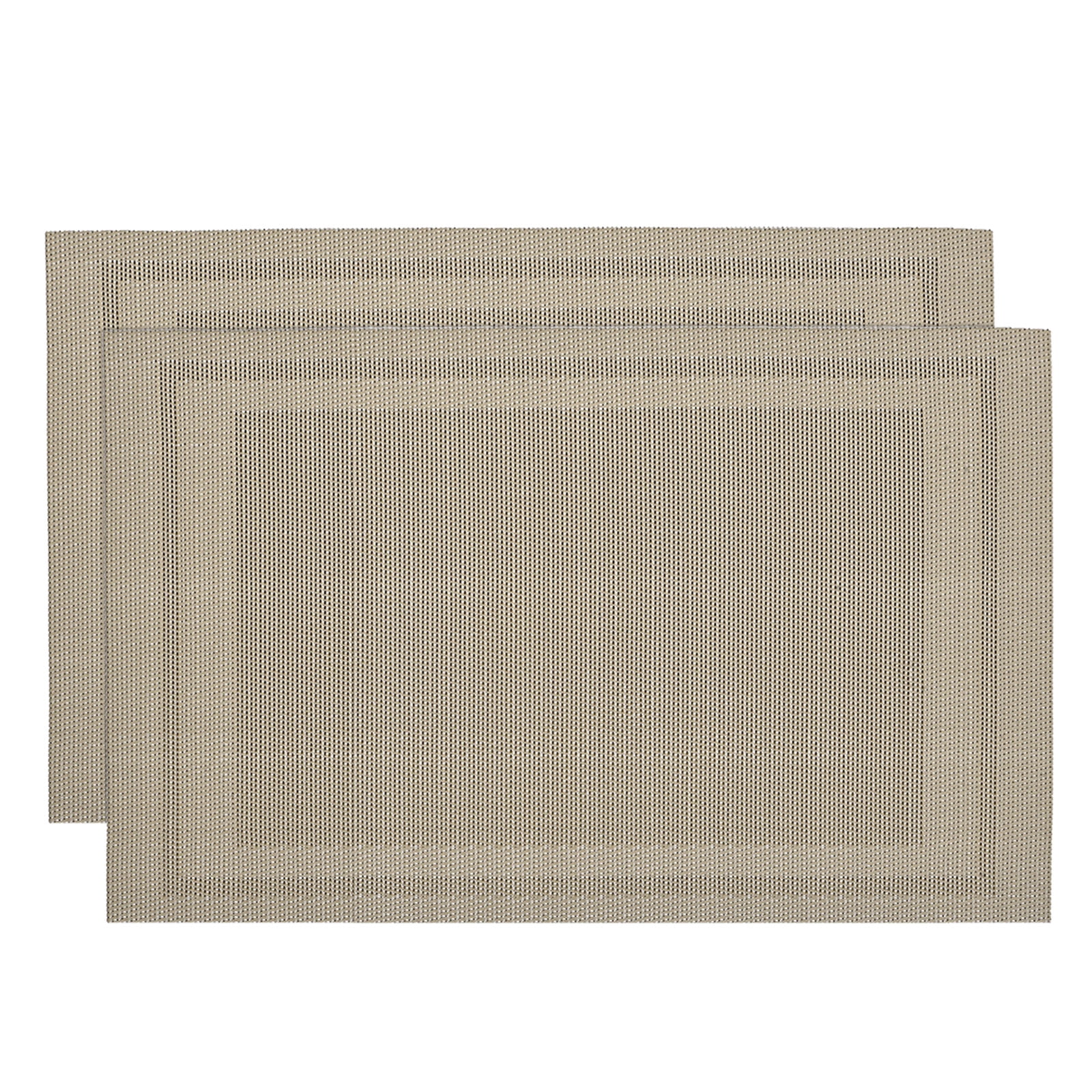 Unique Bargains Durable Square PVC Washable Woven Table Mats for Restaurant Use Khaki