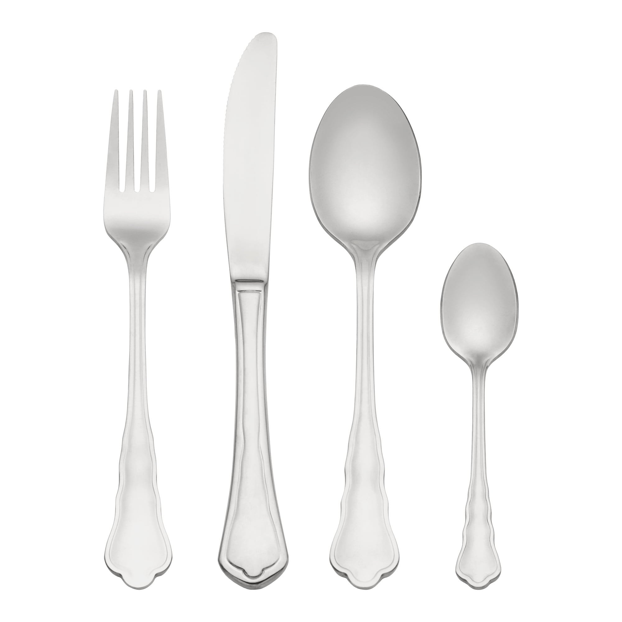 Unique Bargains Durable Stainless Steel Flatware Set for Kitchen Use Silver 4pcs