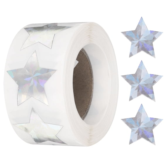 Star Stickers Self-Adhesive Stickers Label for Shop Home and Classroom Use Silver