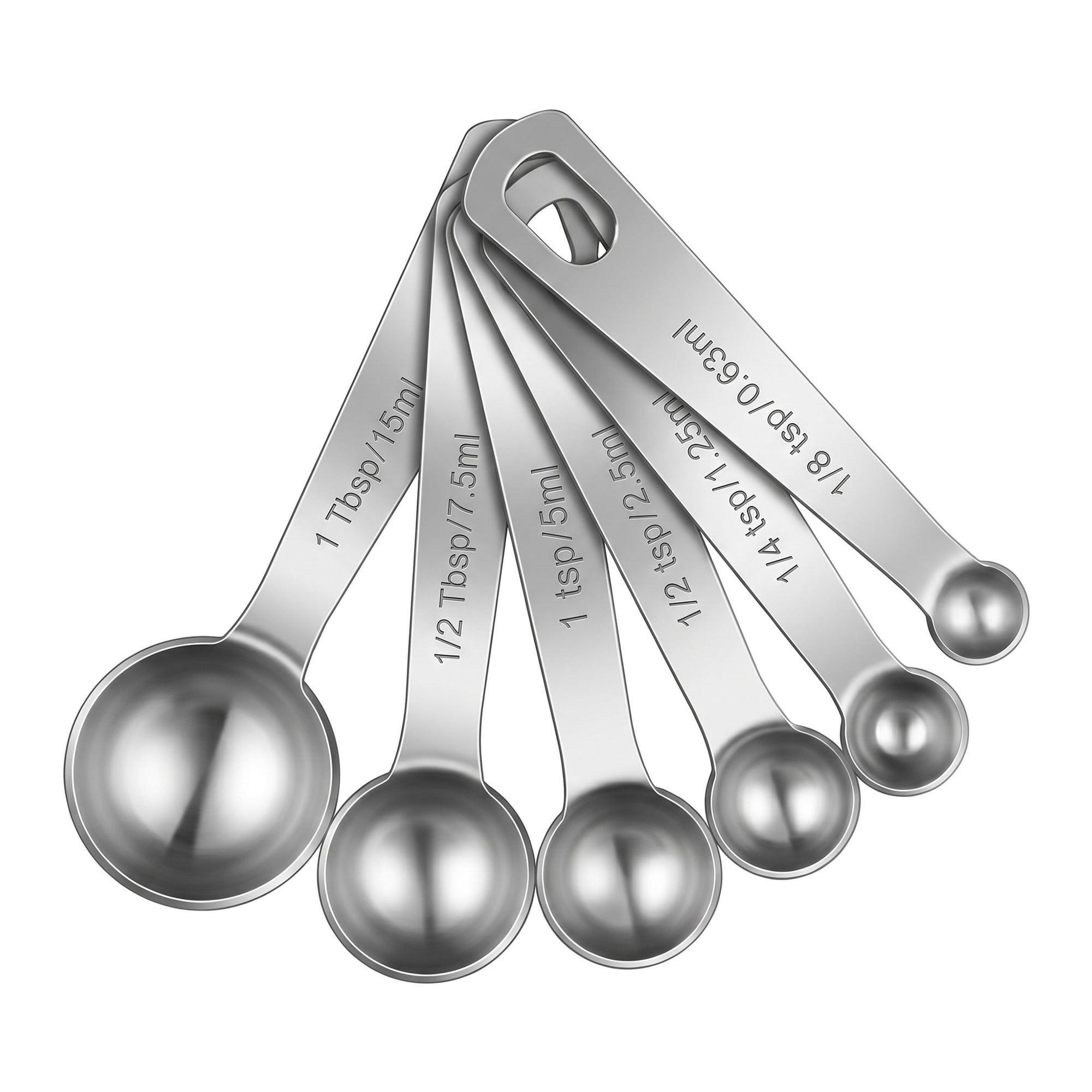 Unique Bargains Durable Steel Measuring Rust Resistant Metal Spoons Silver-B 6Pcs